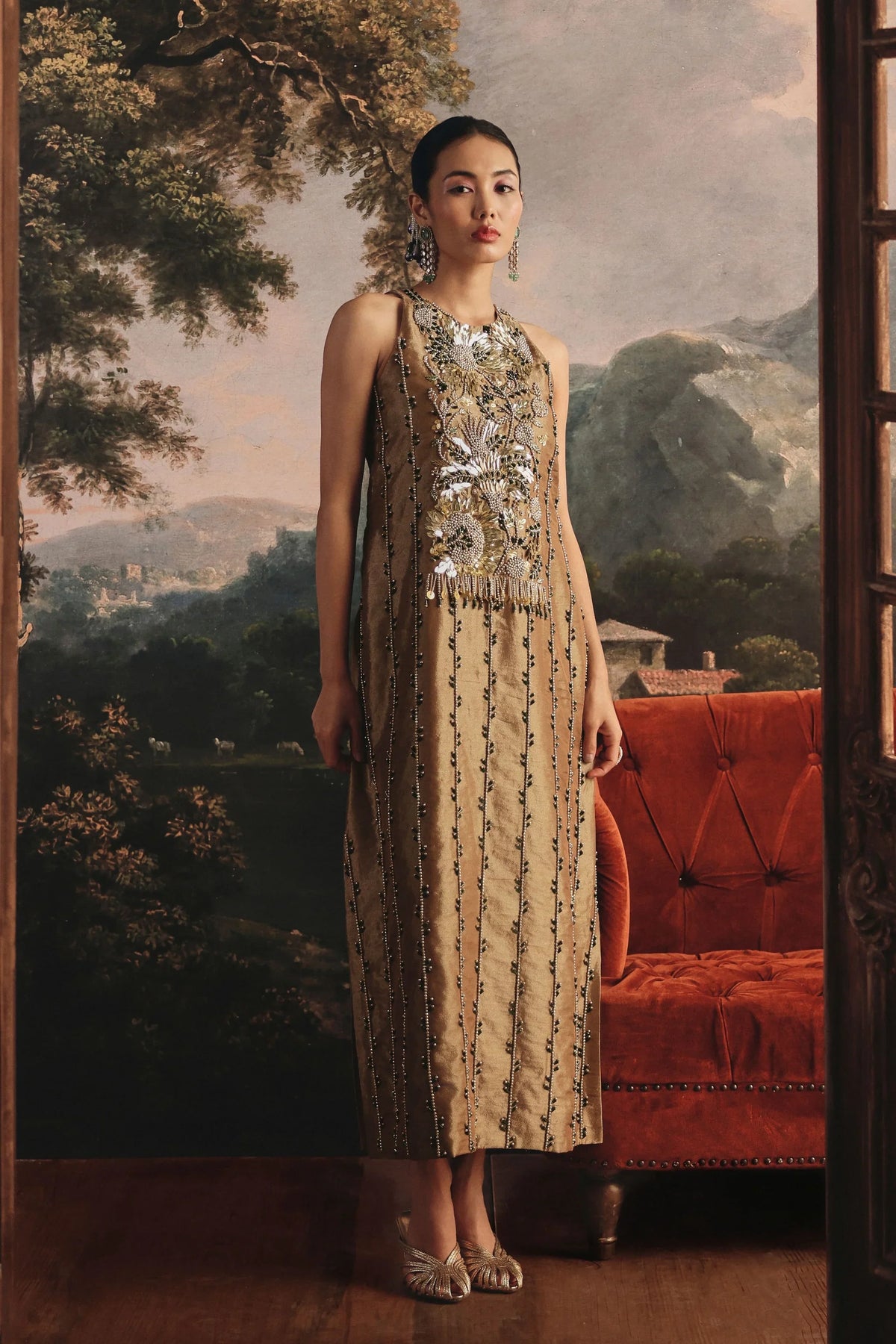 Gold Tissue Dress