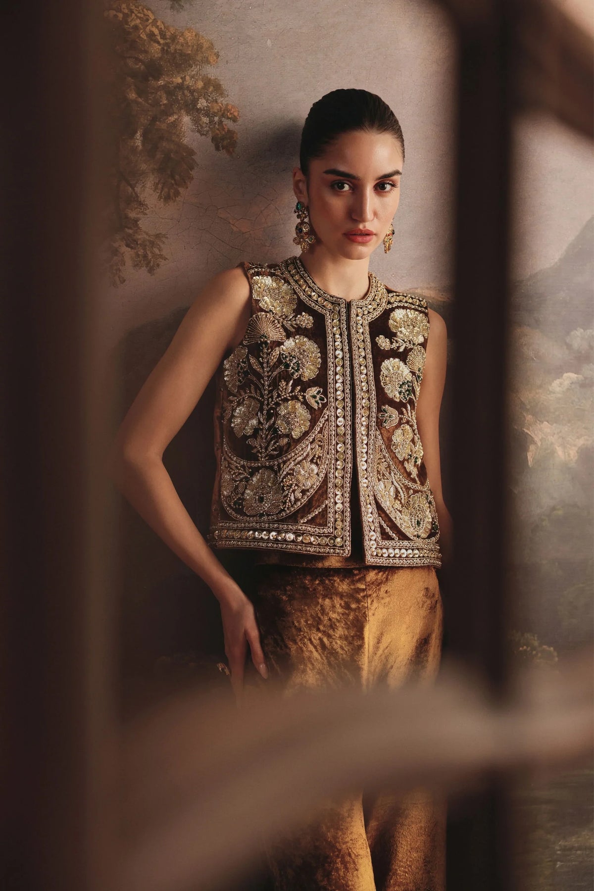 Clay Ochre Velvet Co-Ord Set