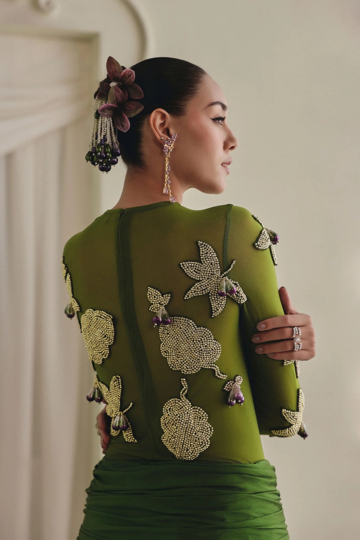 Olive Green Skirt Set
