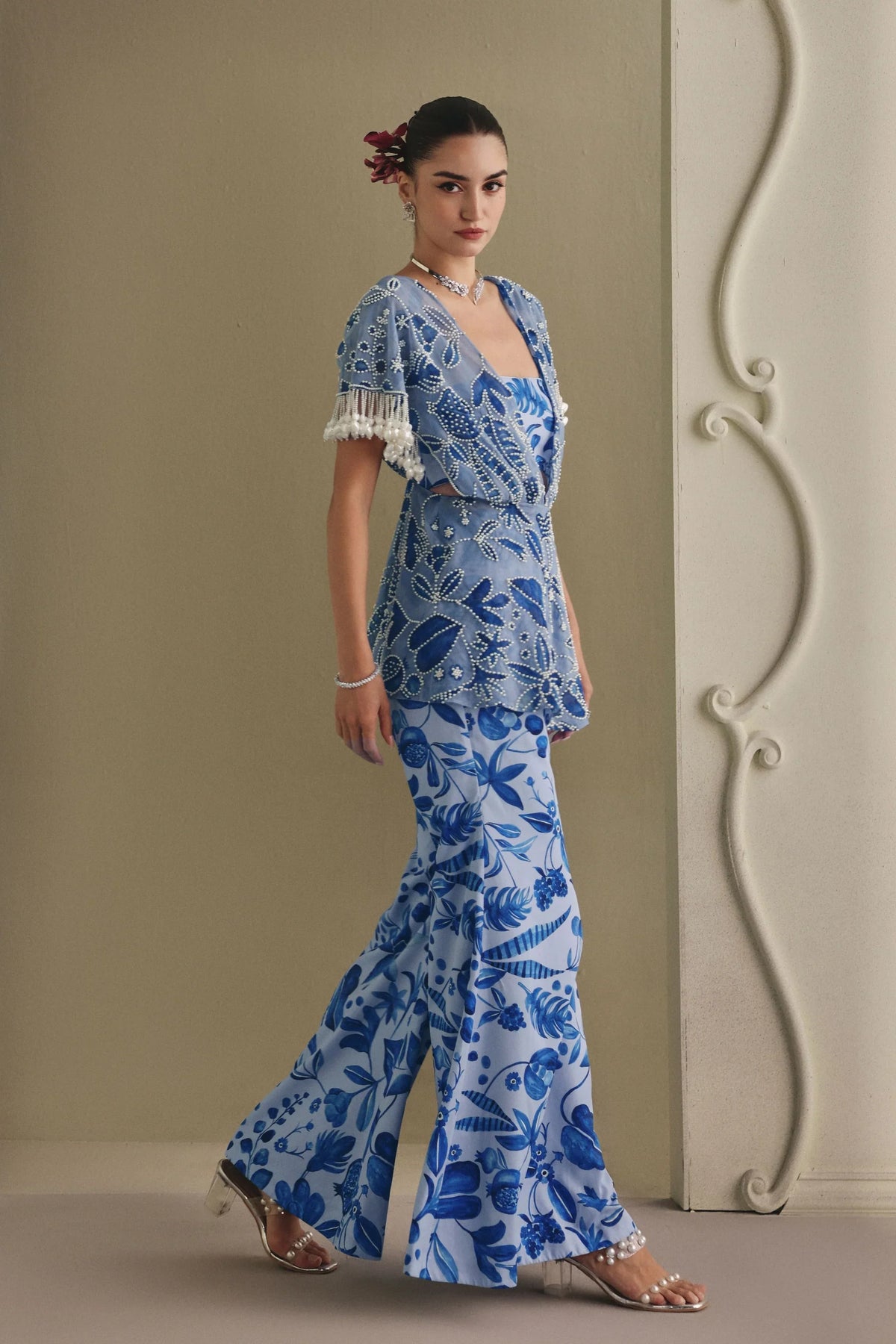 Blue Bell Bottom Co-Ord Set