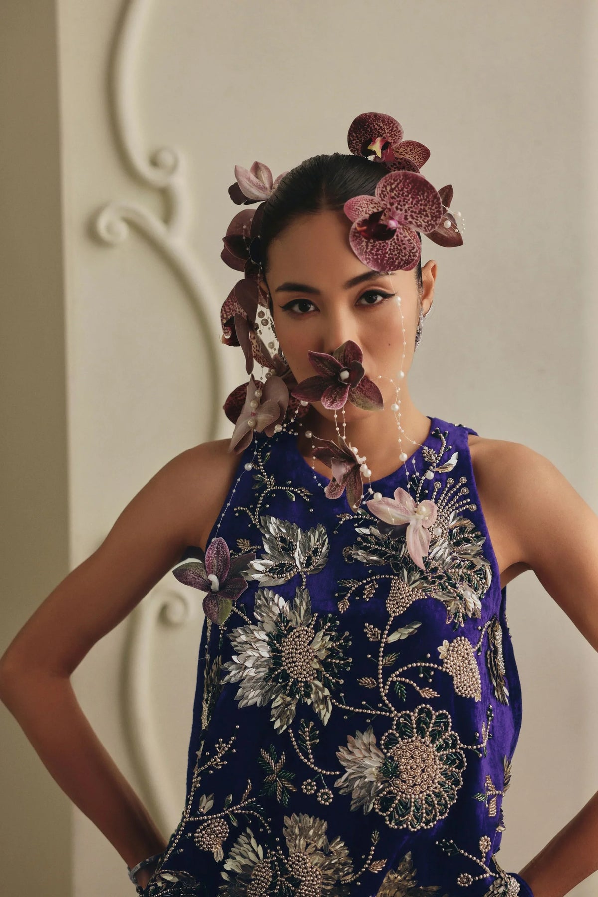 3D Floral Embellishment Dress