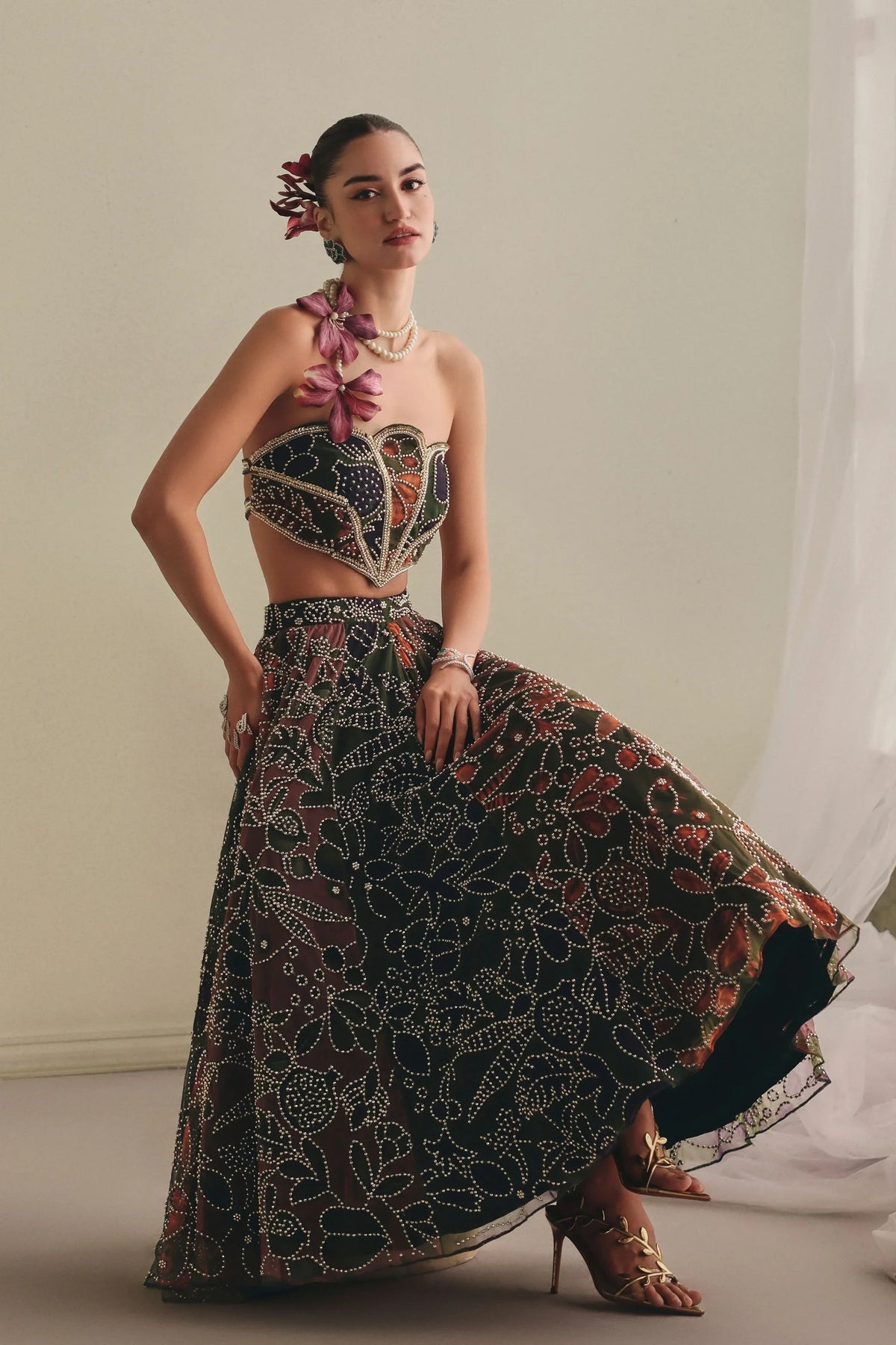 Multicolour Skirt Set