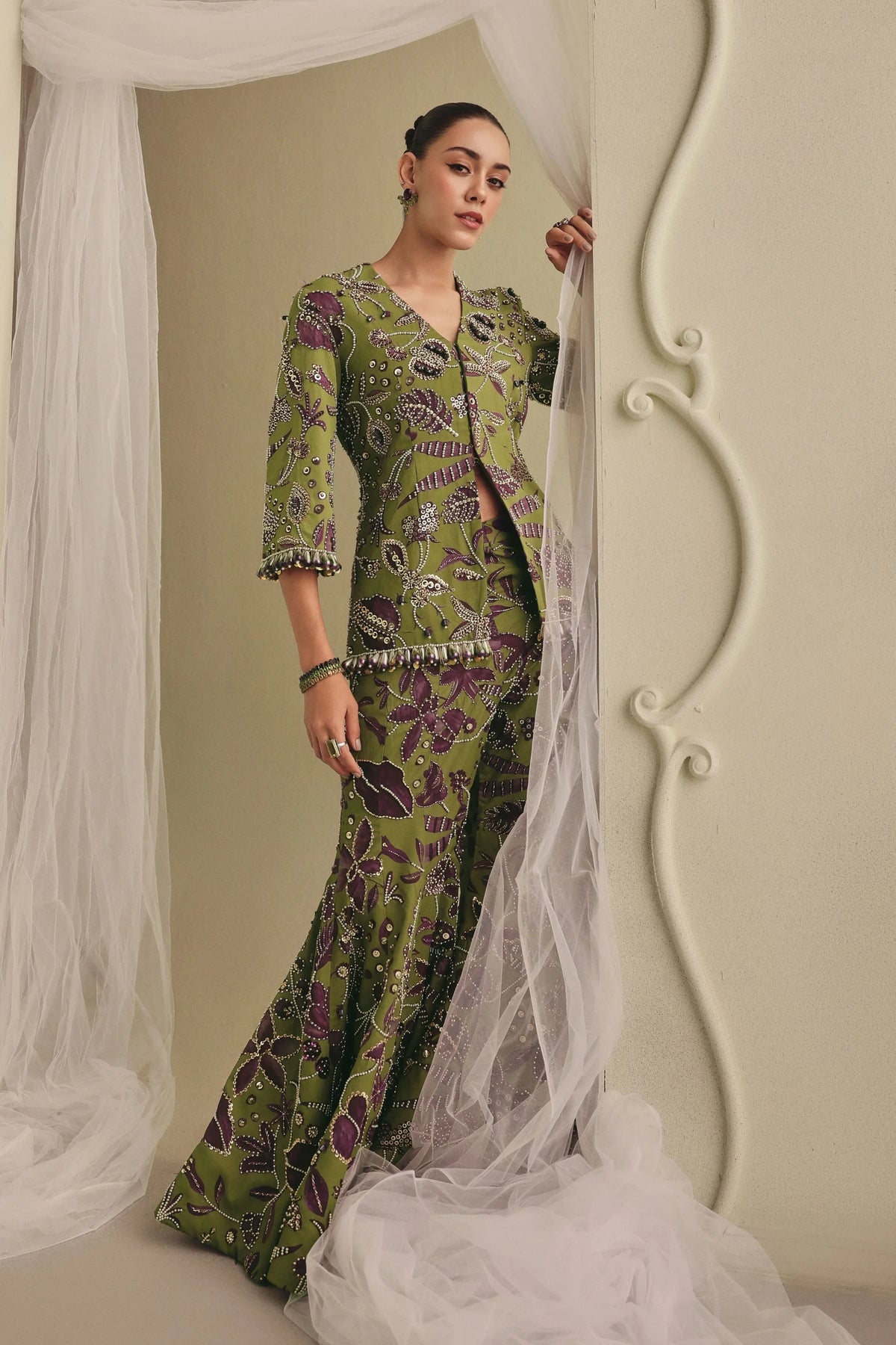 Olive Jacket Set