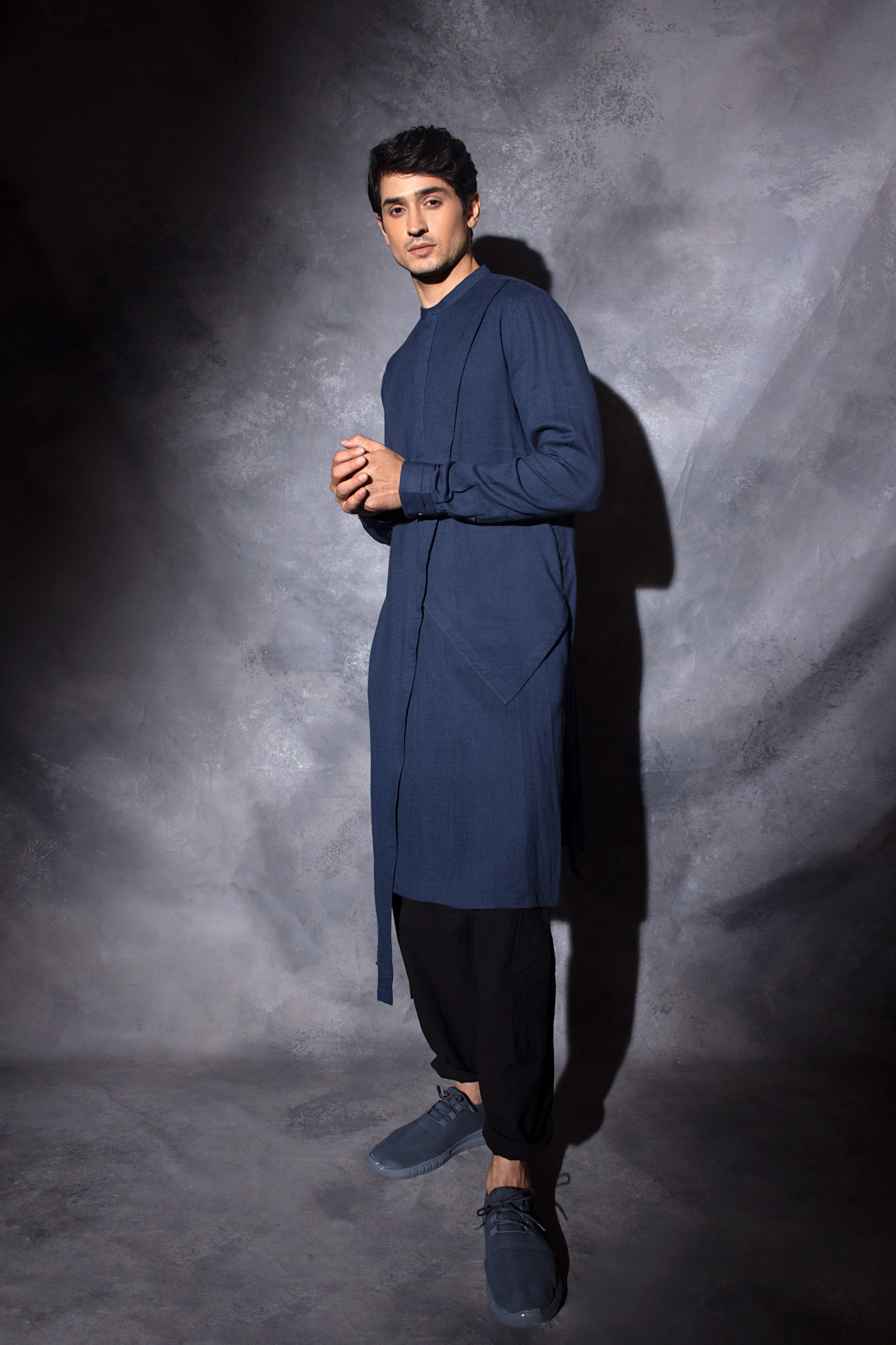 Cross Drape Half Placket Kurta