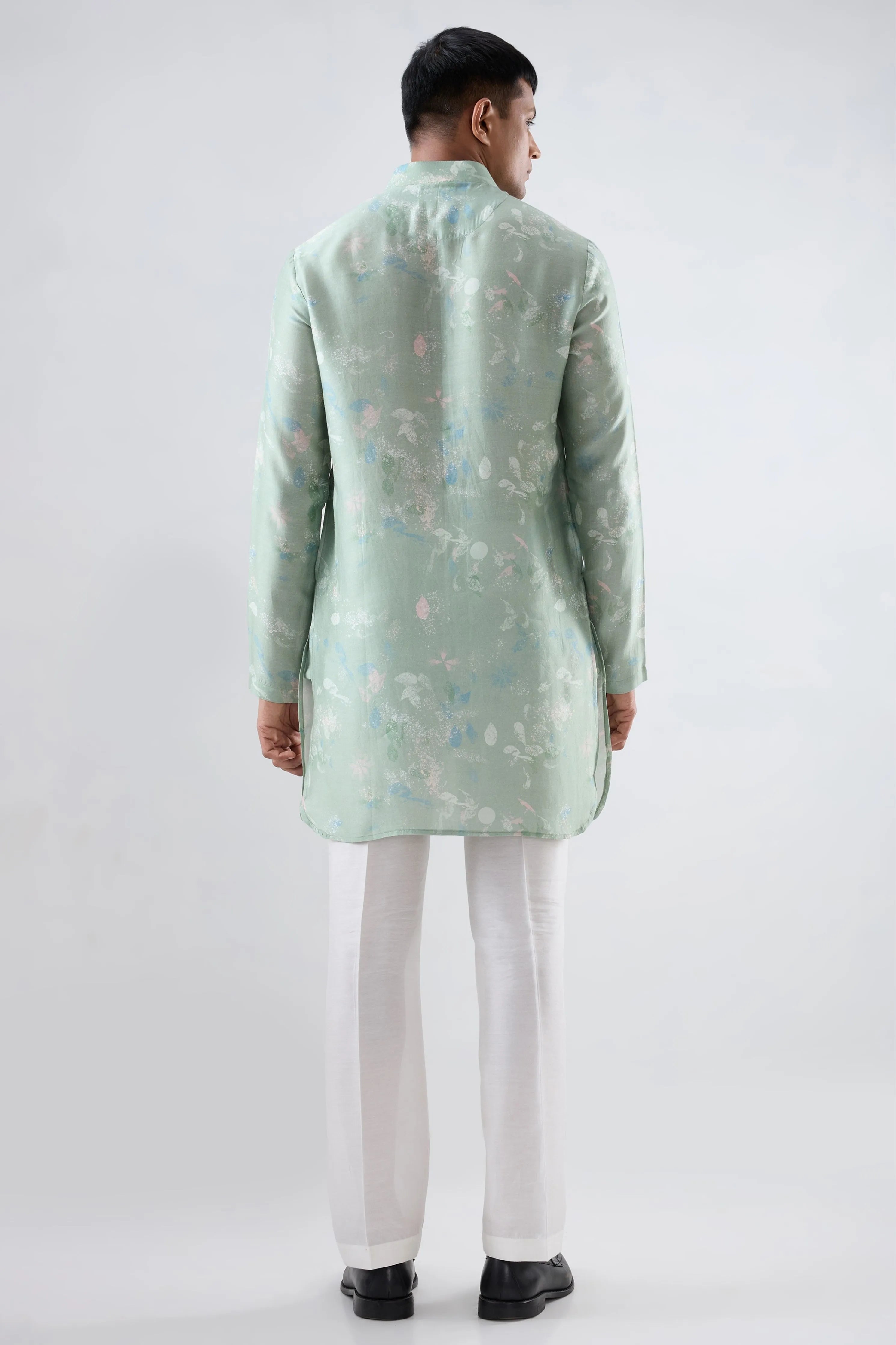 Mint Green Leaf Ecoprint Kurta