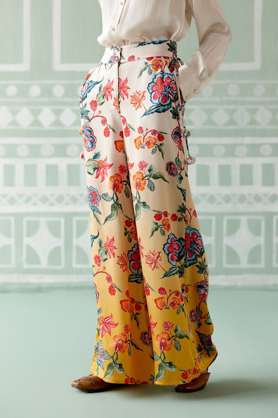 Ecru & Mustard Floral Co-Ord Set