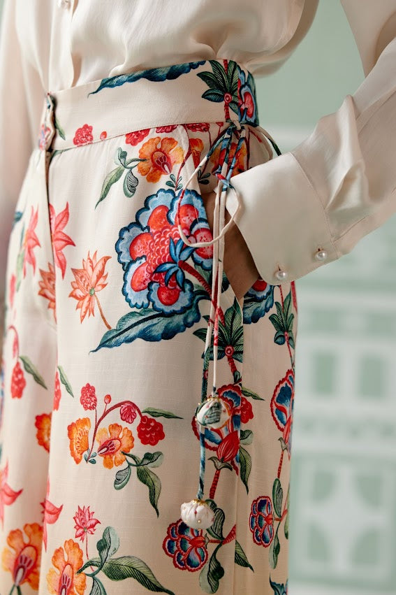 Ecru & Mustard Floral Co-Ord Set