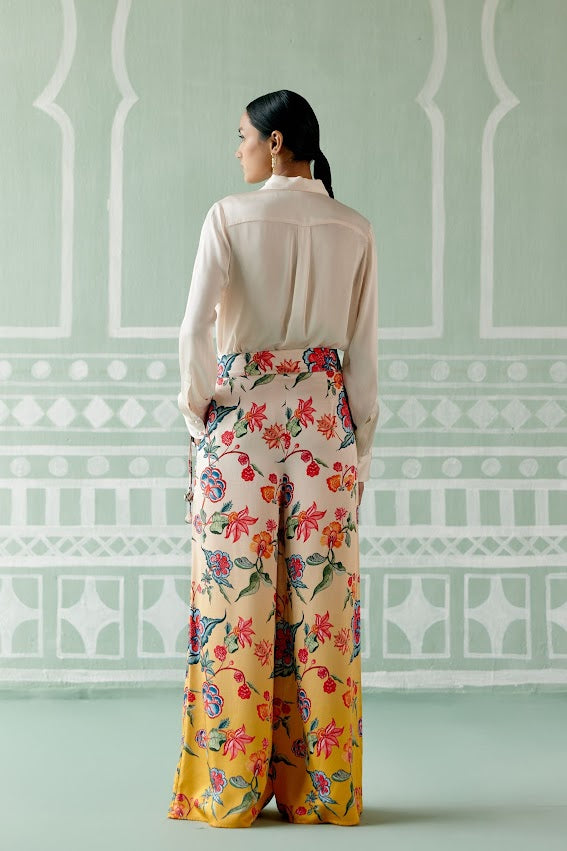 Ecru & Mustard Floral Co-Ord Set