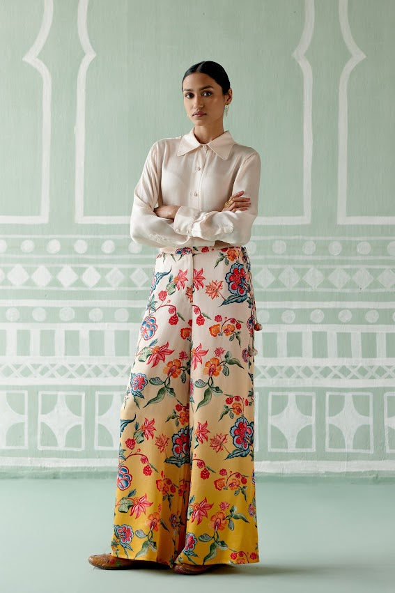 Ecru & Mustard Floral Co-Ord Set
