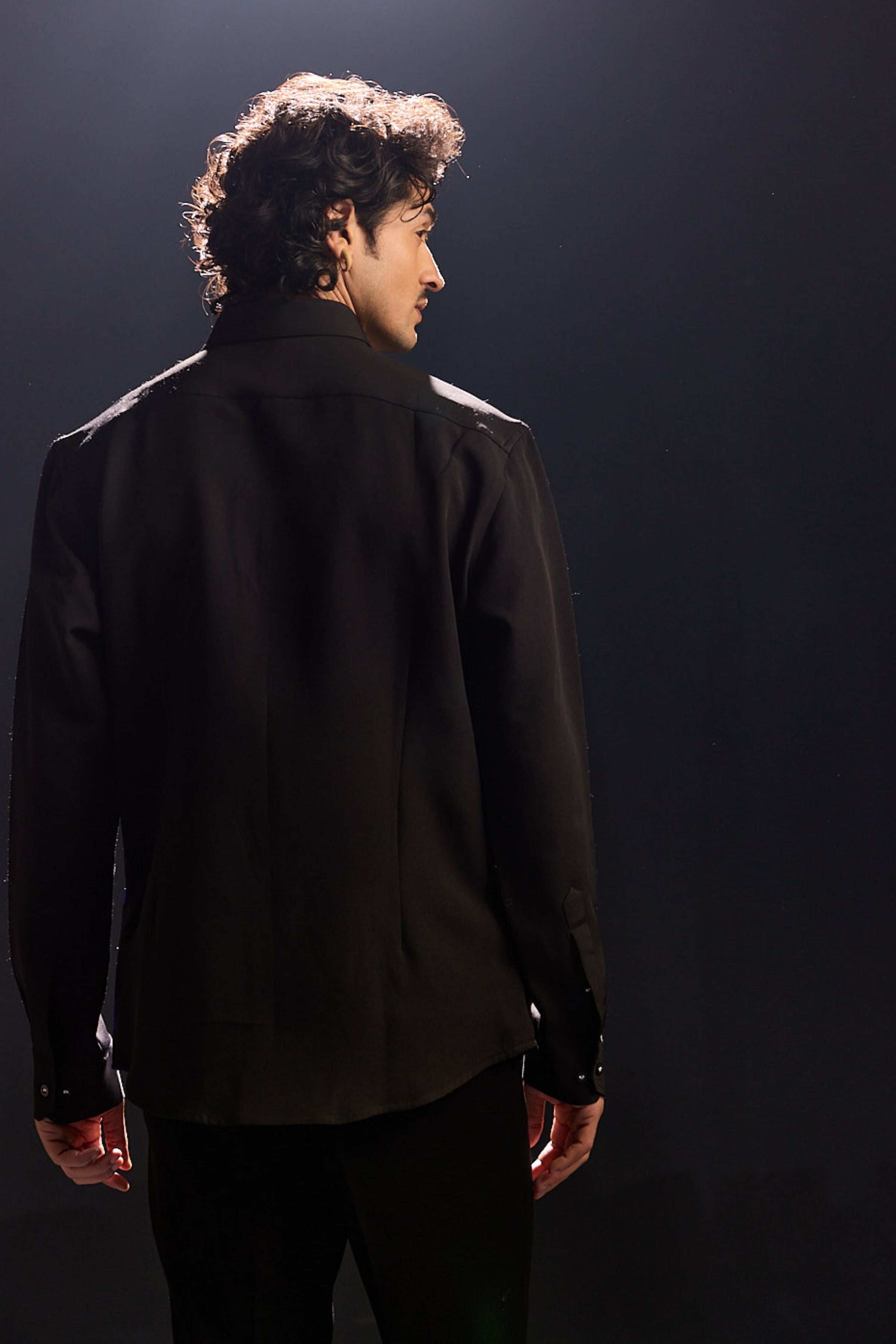 Elegant Hand Painted Black Shirt