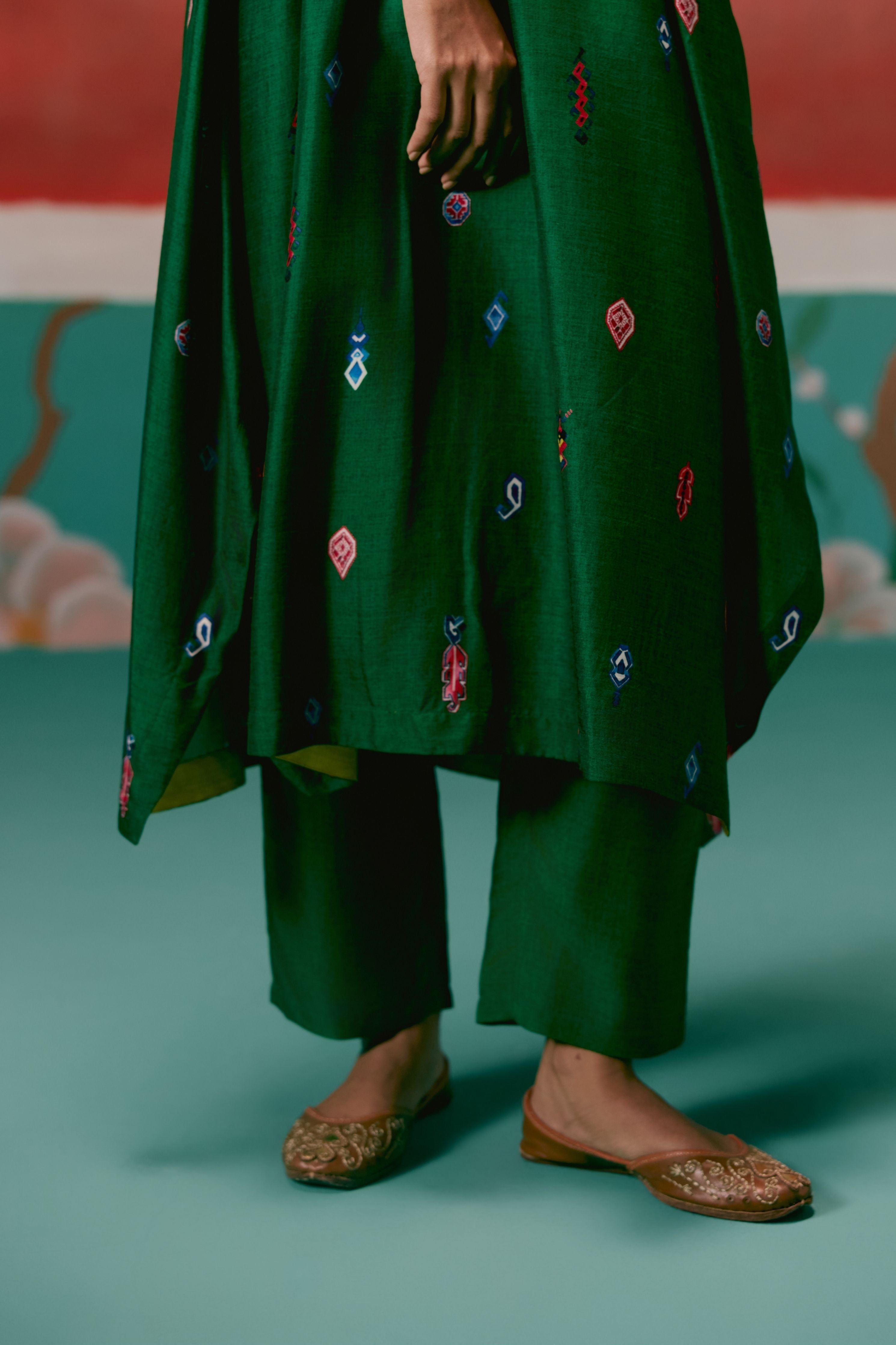 Emerald Aztec Kaftan Set