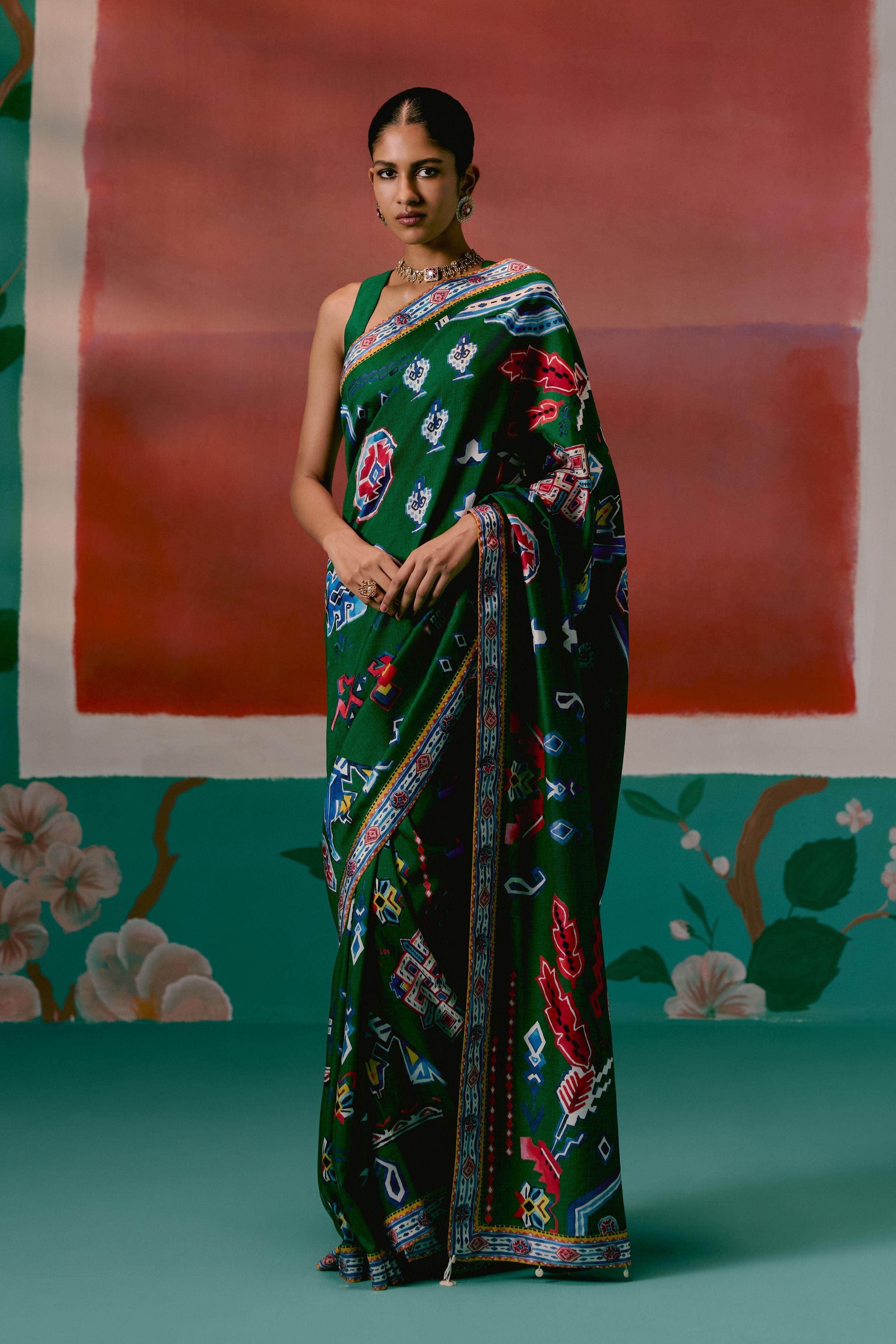 Emerald Aztec Saree
