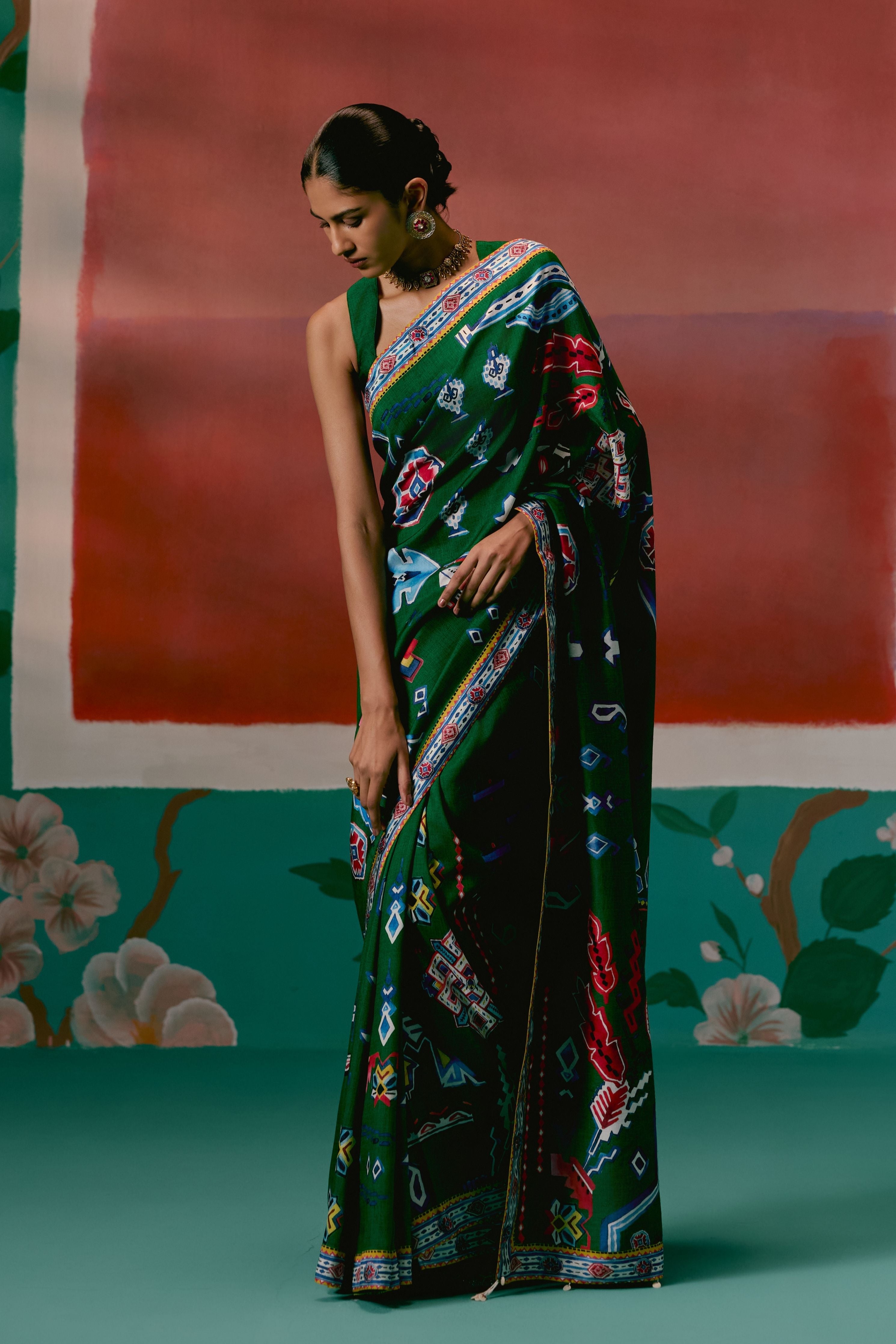 Emerald Aztec Saree