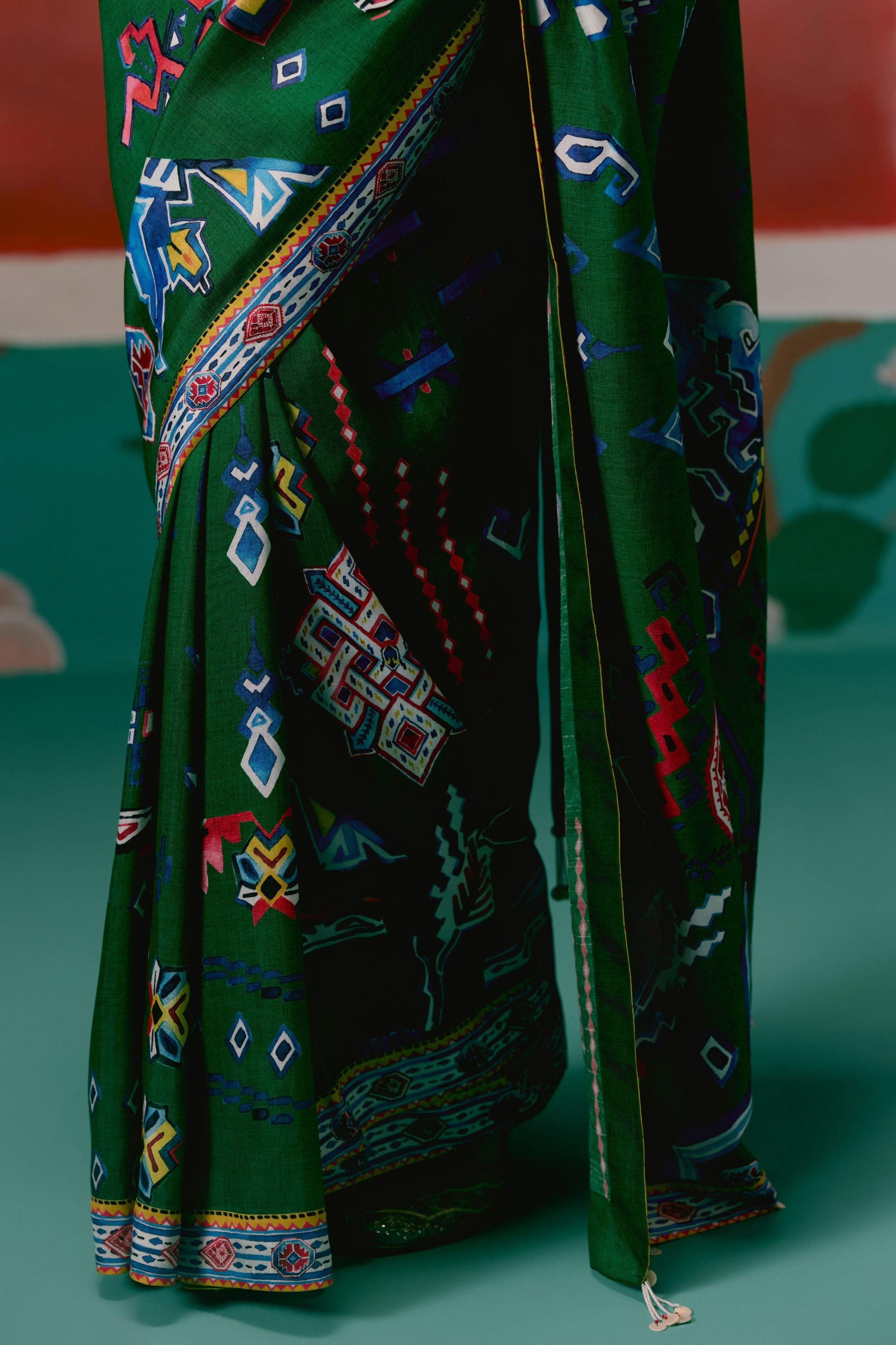 Emerald Aztec Saree