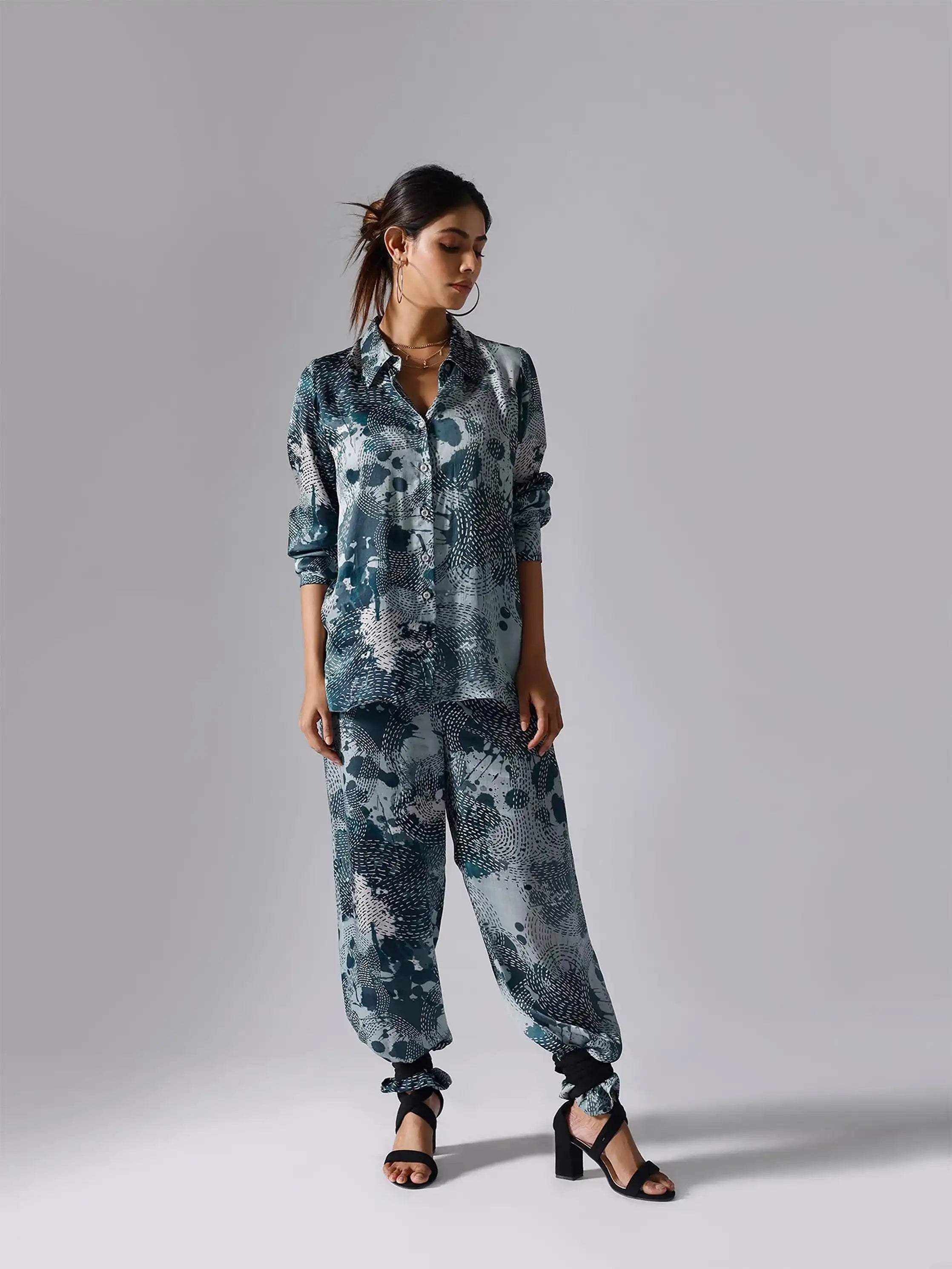 Divya Bopanna in Dash Teal Co-ord Set