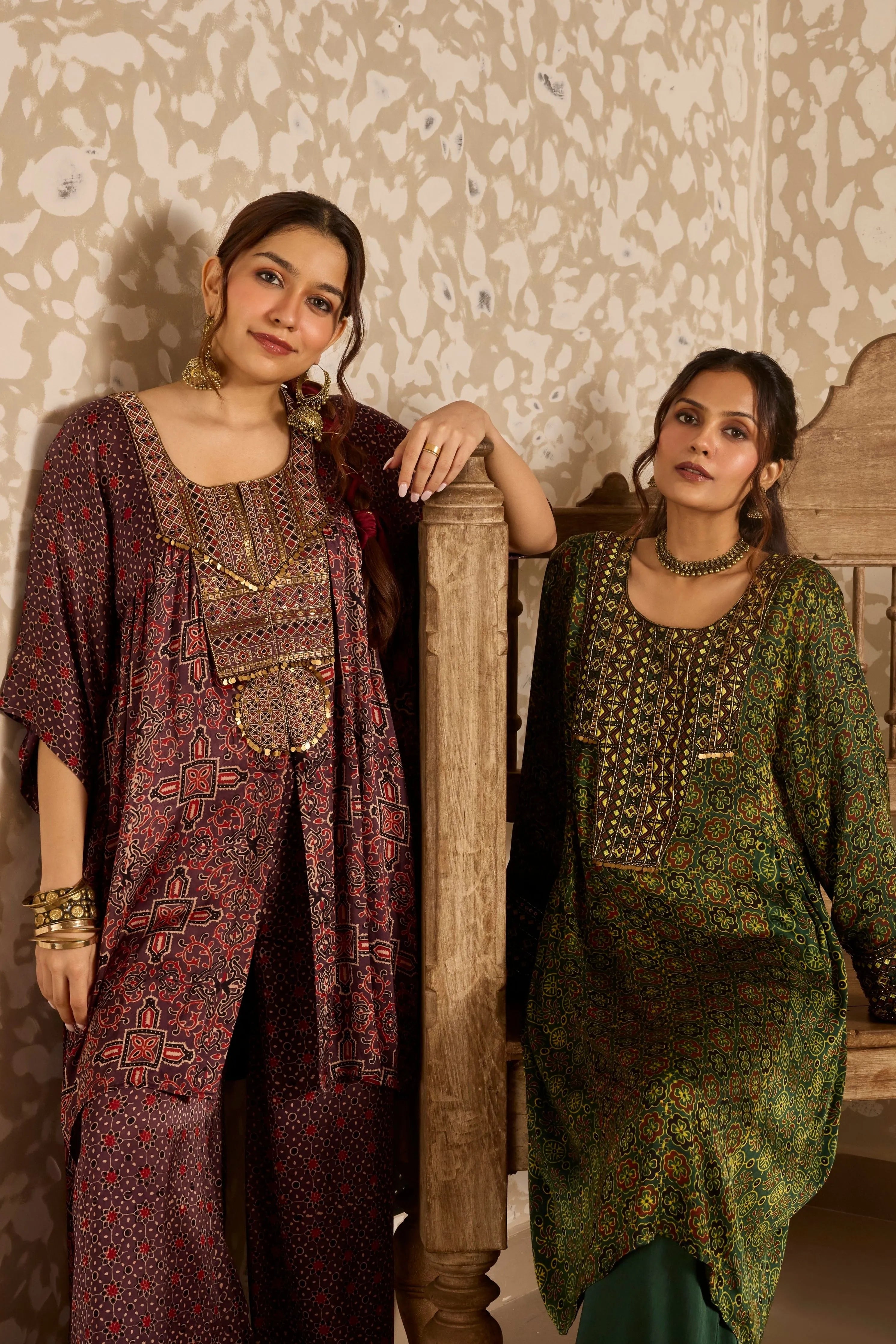 Ajrak Short Kaftan Set