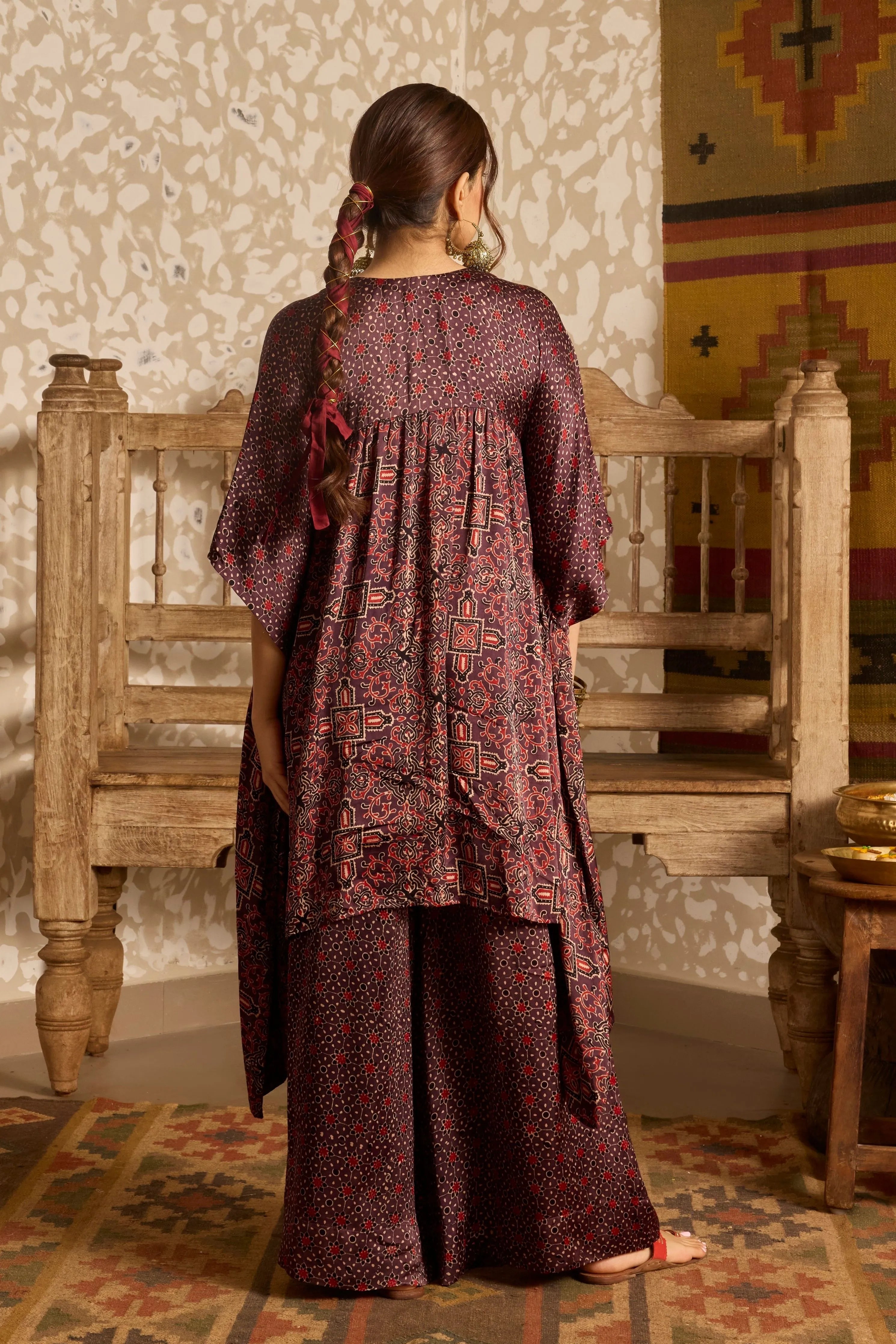 Ajrak Short Kaftan Set