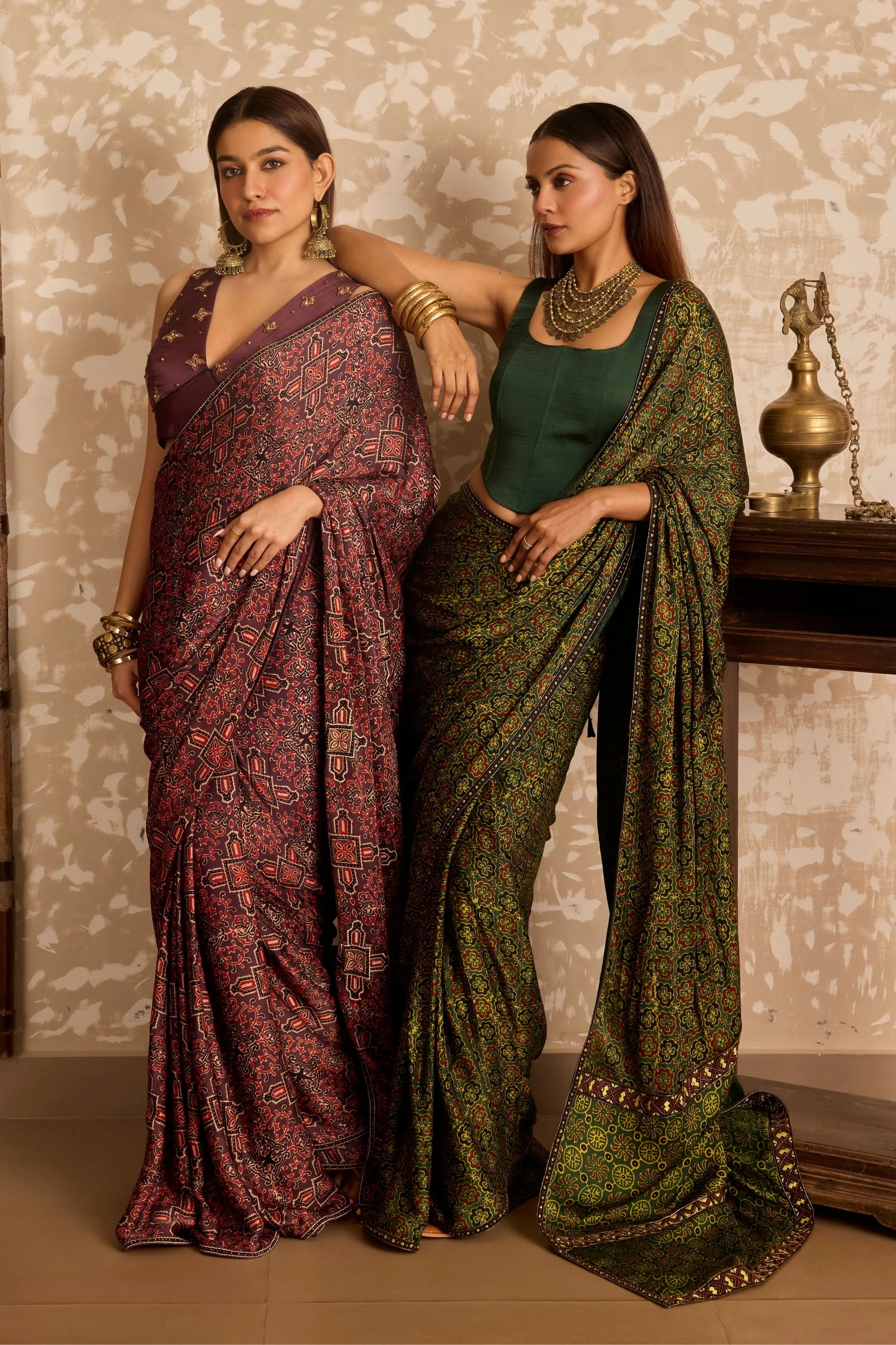 Corset blouse with saree