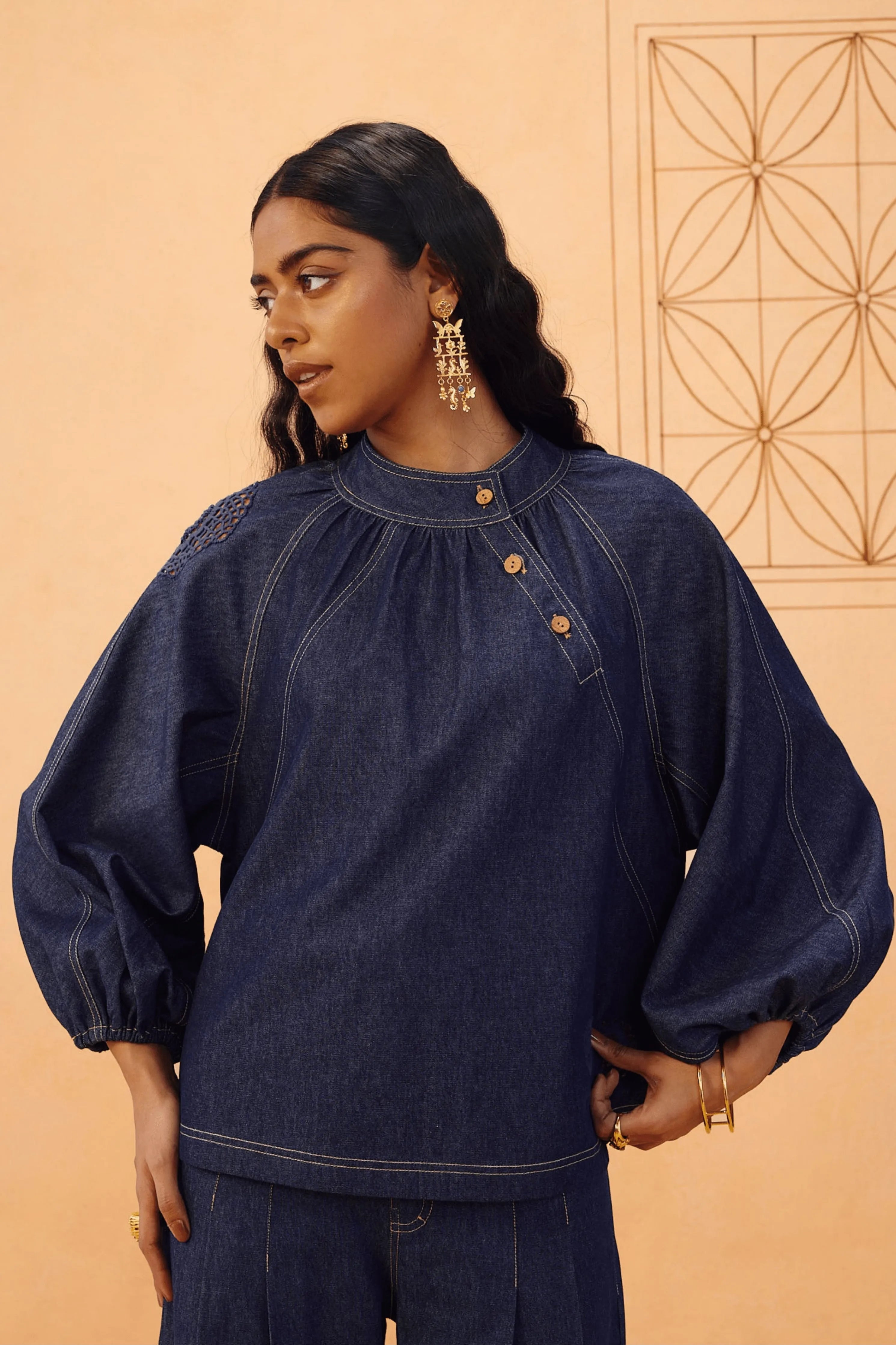 The Jaali Sustainable Denim Top
