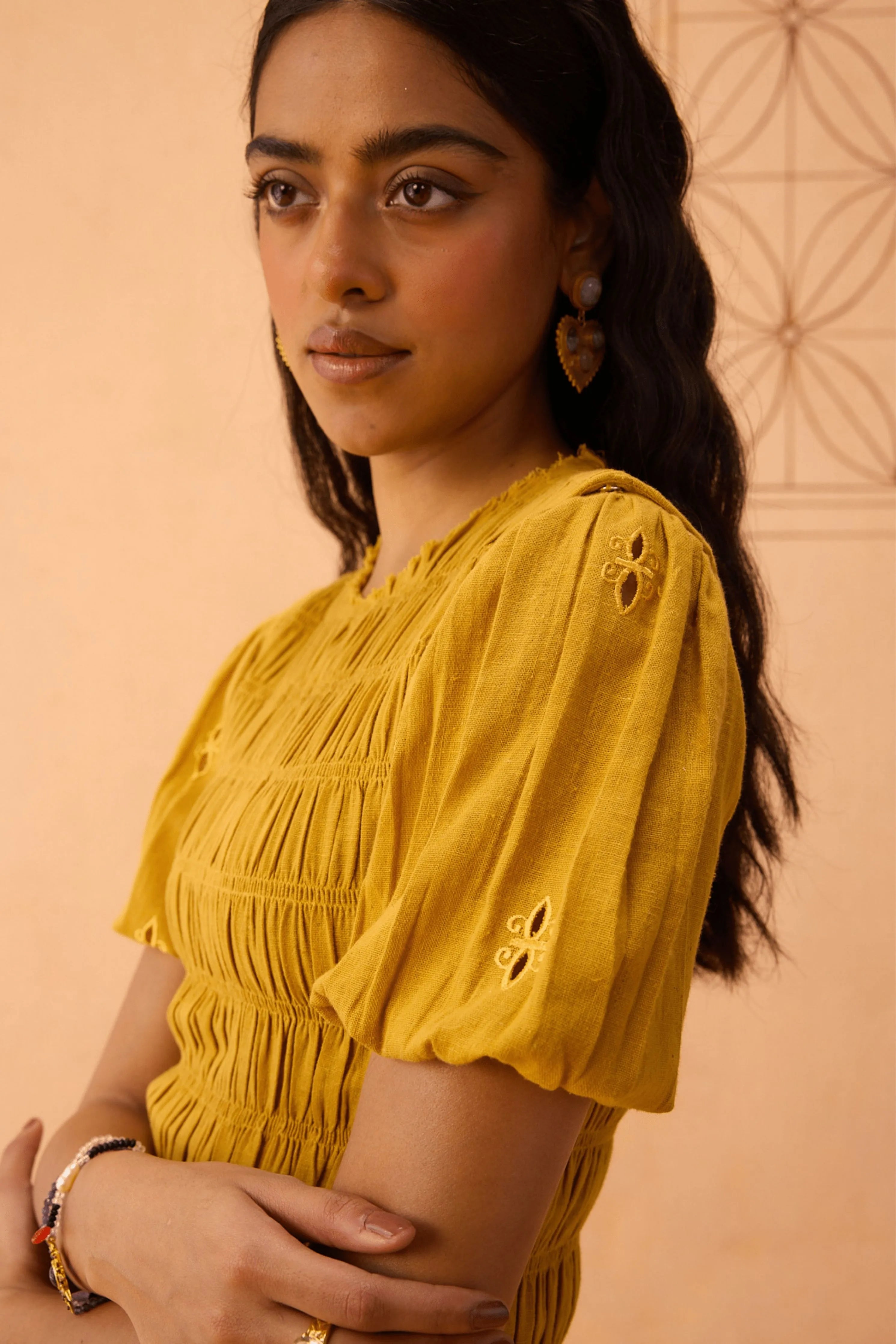 Golden Glow Kala Cotton Dress