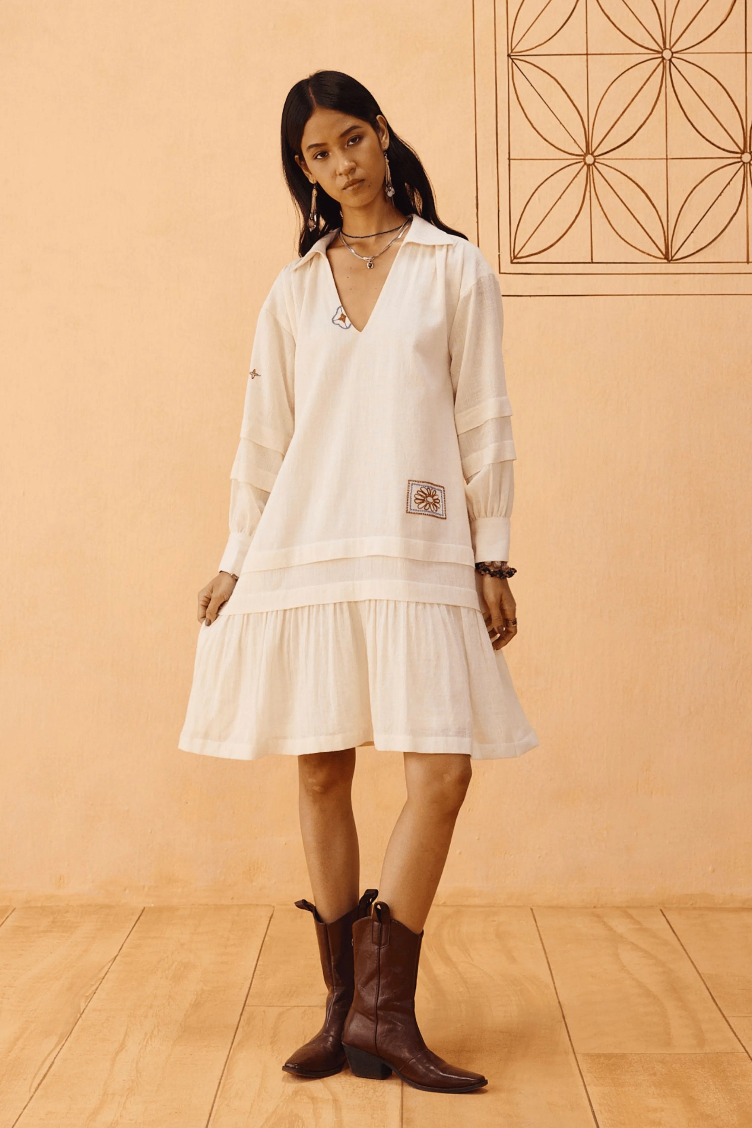 Flower Frame Handspun Handwoven Organic Cotton Dress