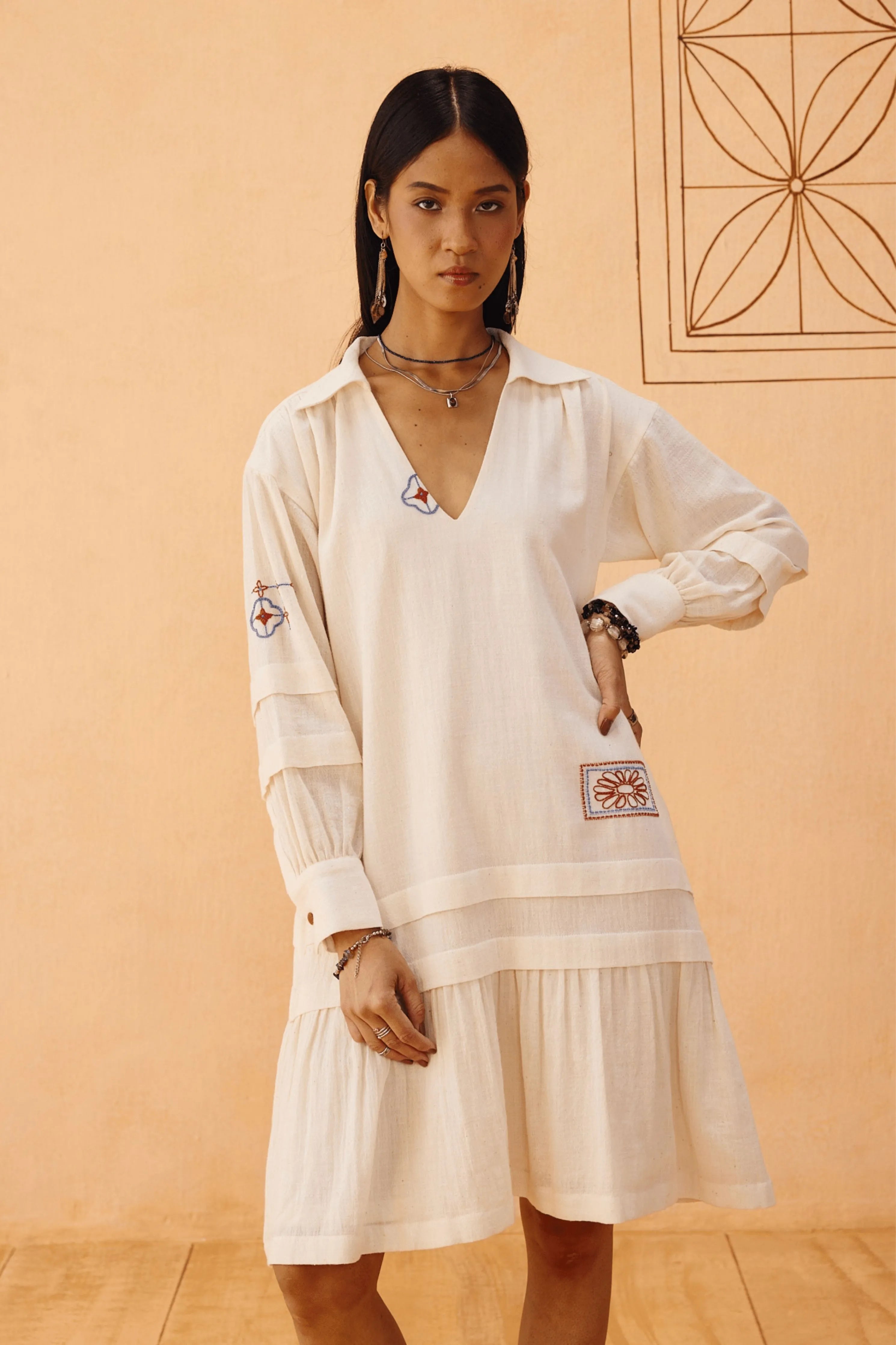 Flower Frame Handspun Handwoven Organic Cotton Dress
