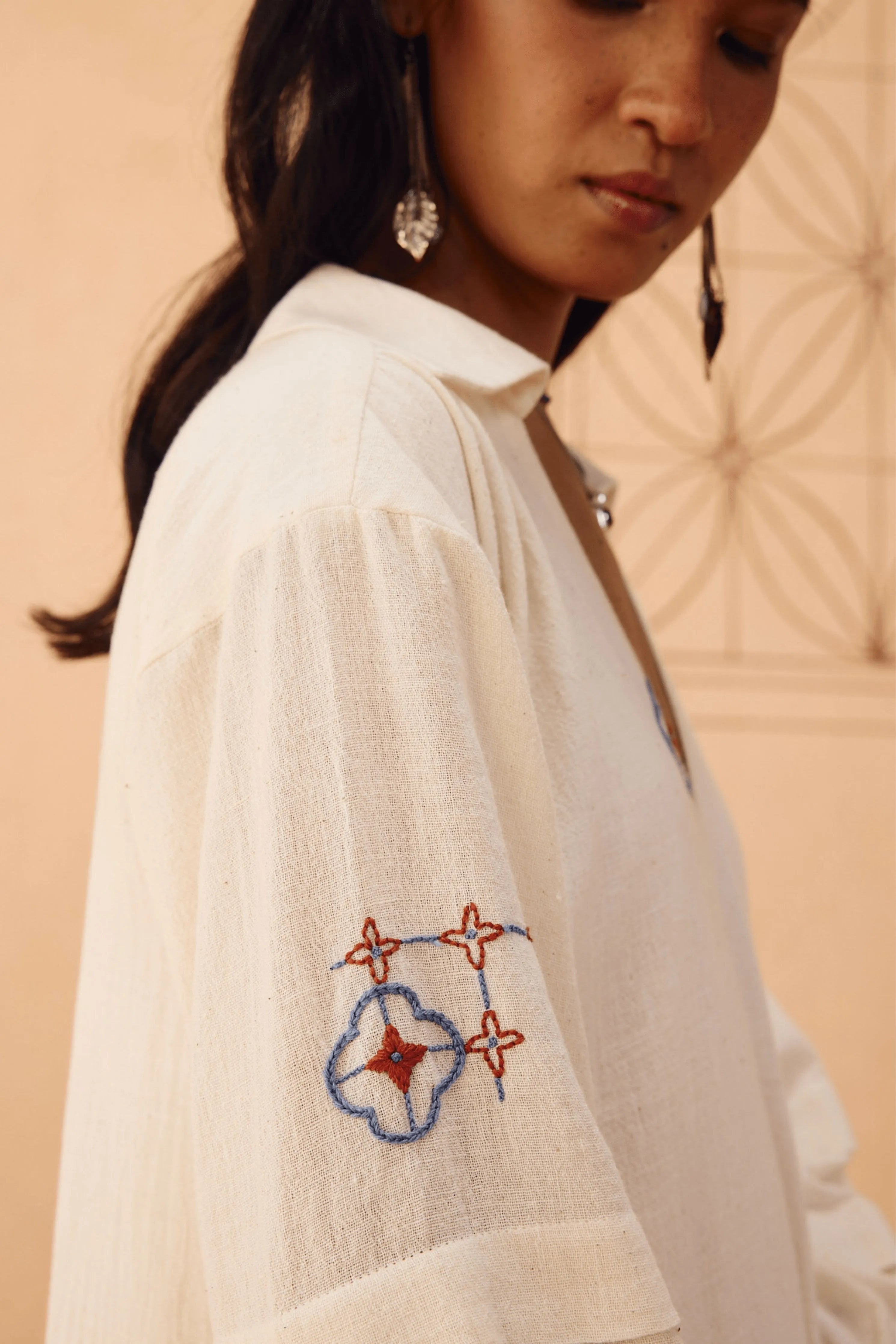 Flower Frame Handspun Handwoven Organic Cotton Dress