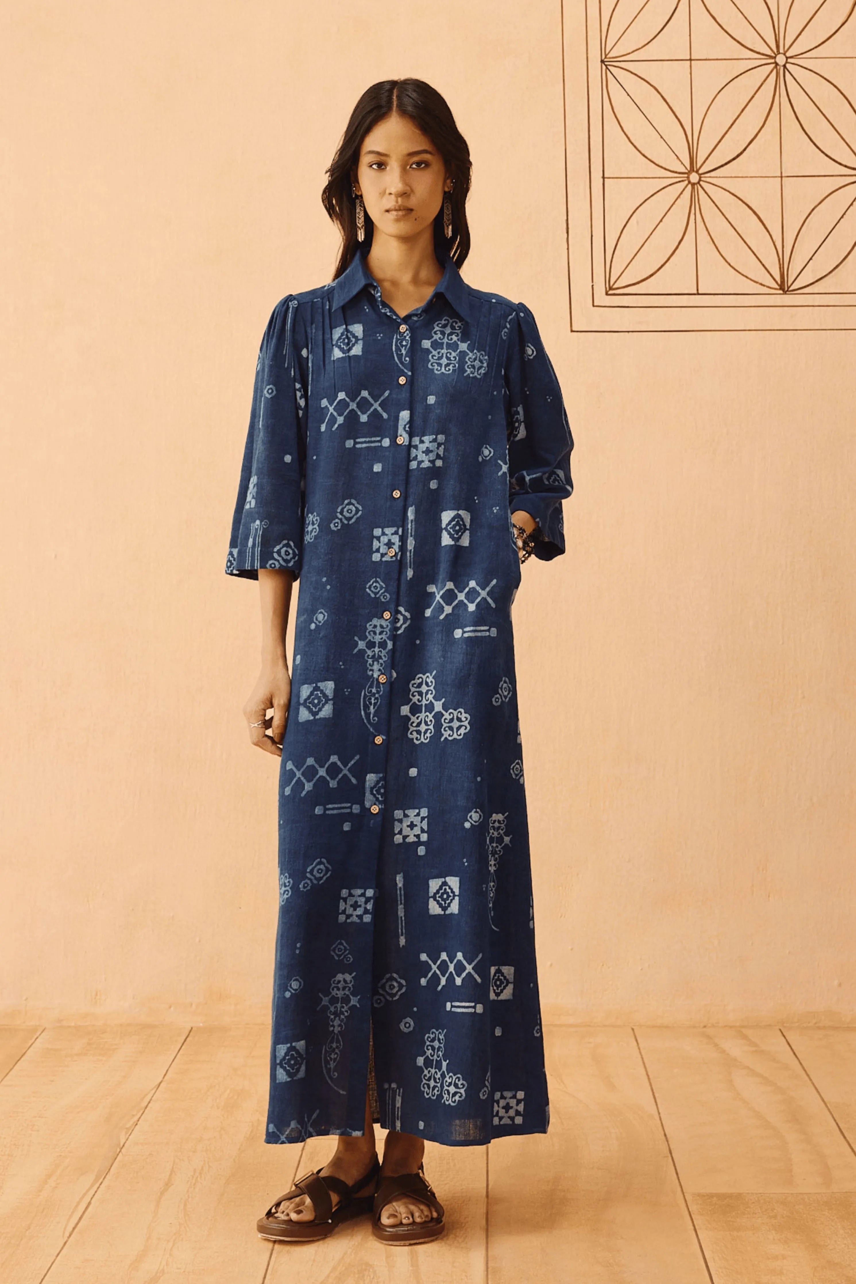 Everyday Heirloom Handspun Handwoven Organic Cotton Maxi Dress