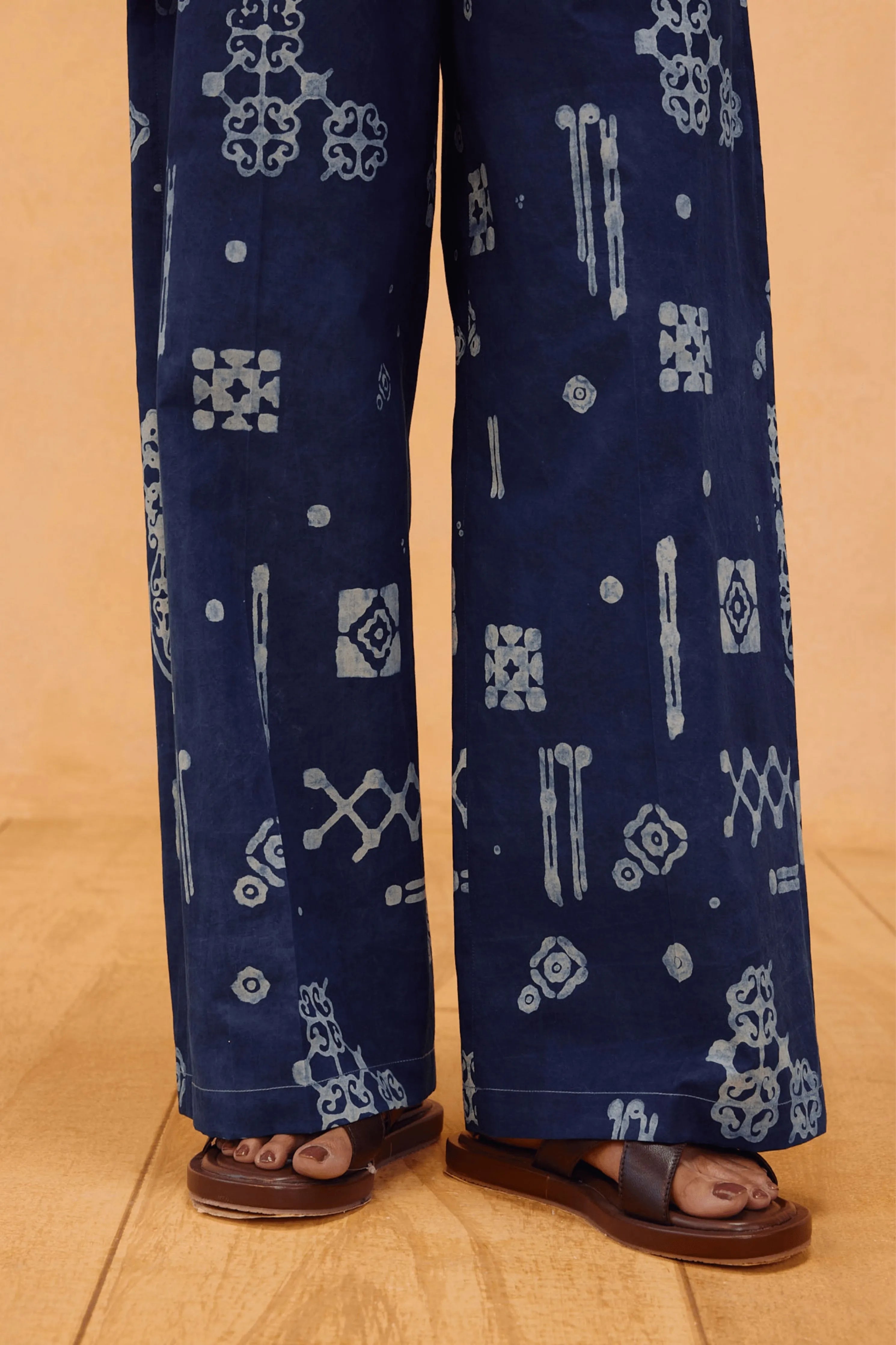 Indigo Patterns Organic Cotton Trousers