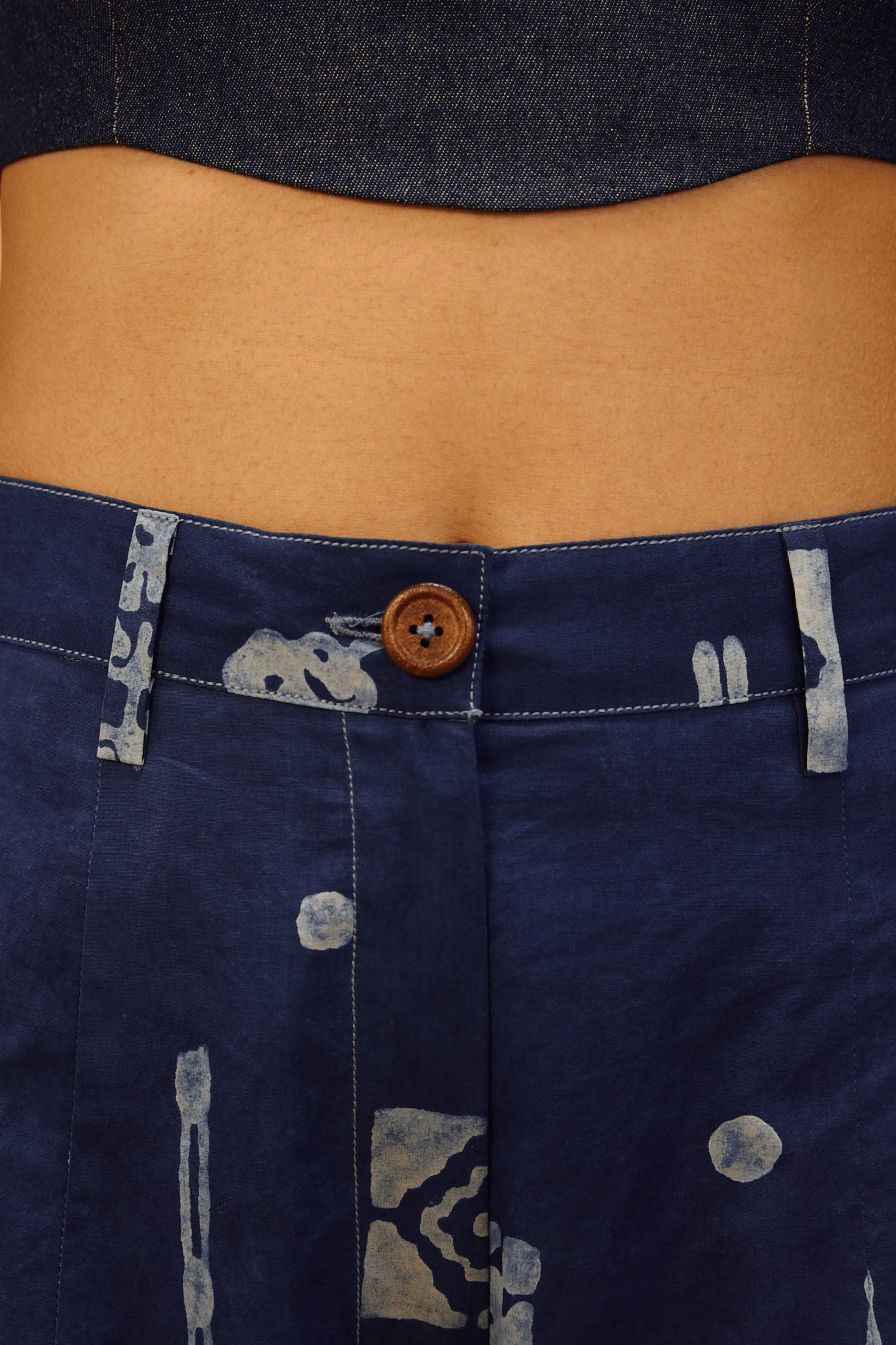 Indigo Patterns Organic Cotton Trousers