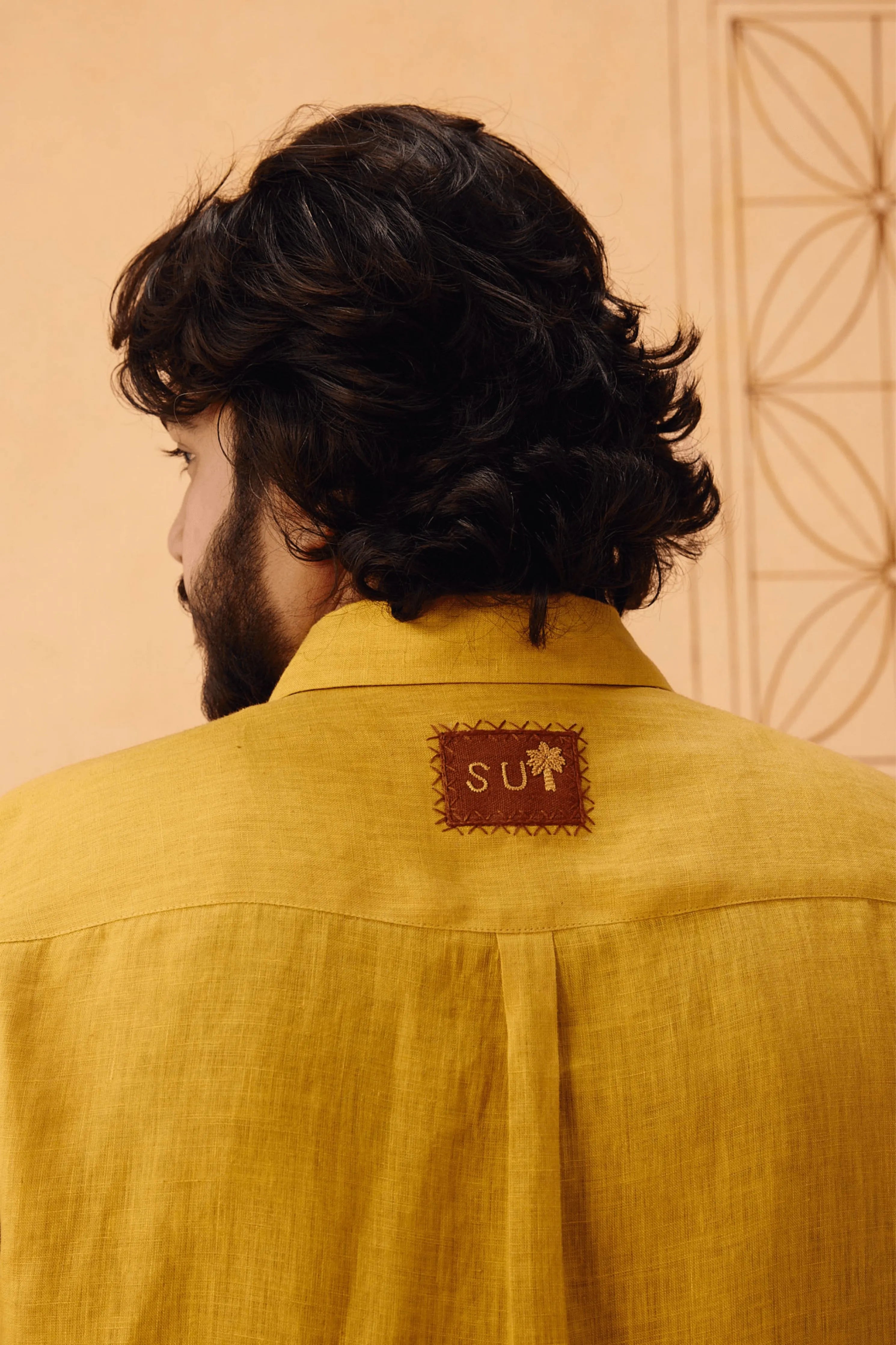 Golden Palm Men's Linen Shirt