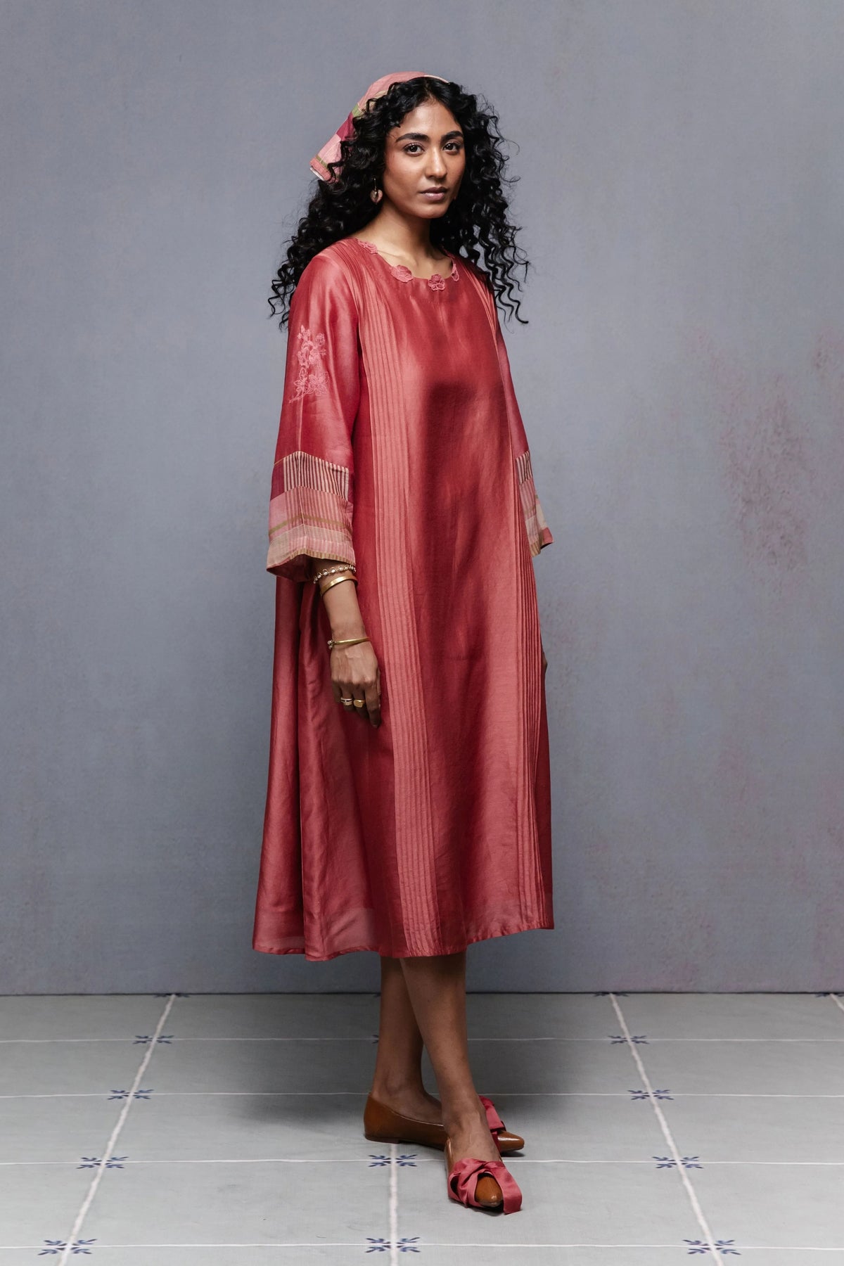 Vine Dress In Peach