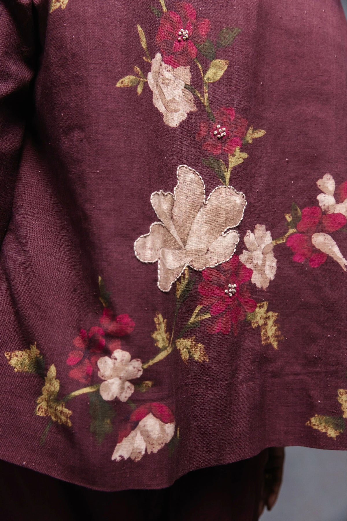Selvage Jacket Set Wine
