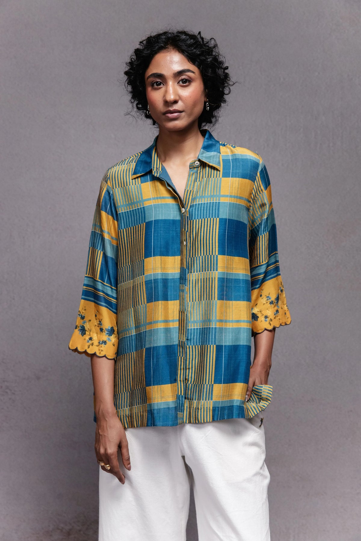 Raha Shirt In Blue Checks
