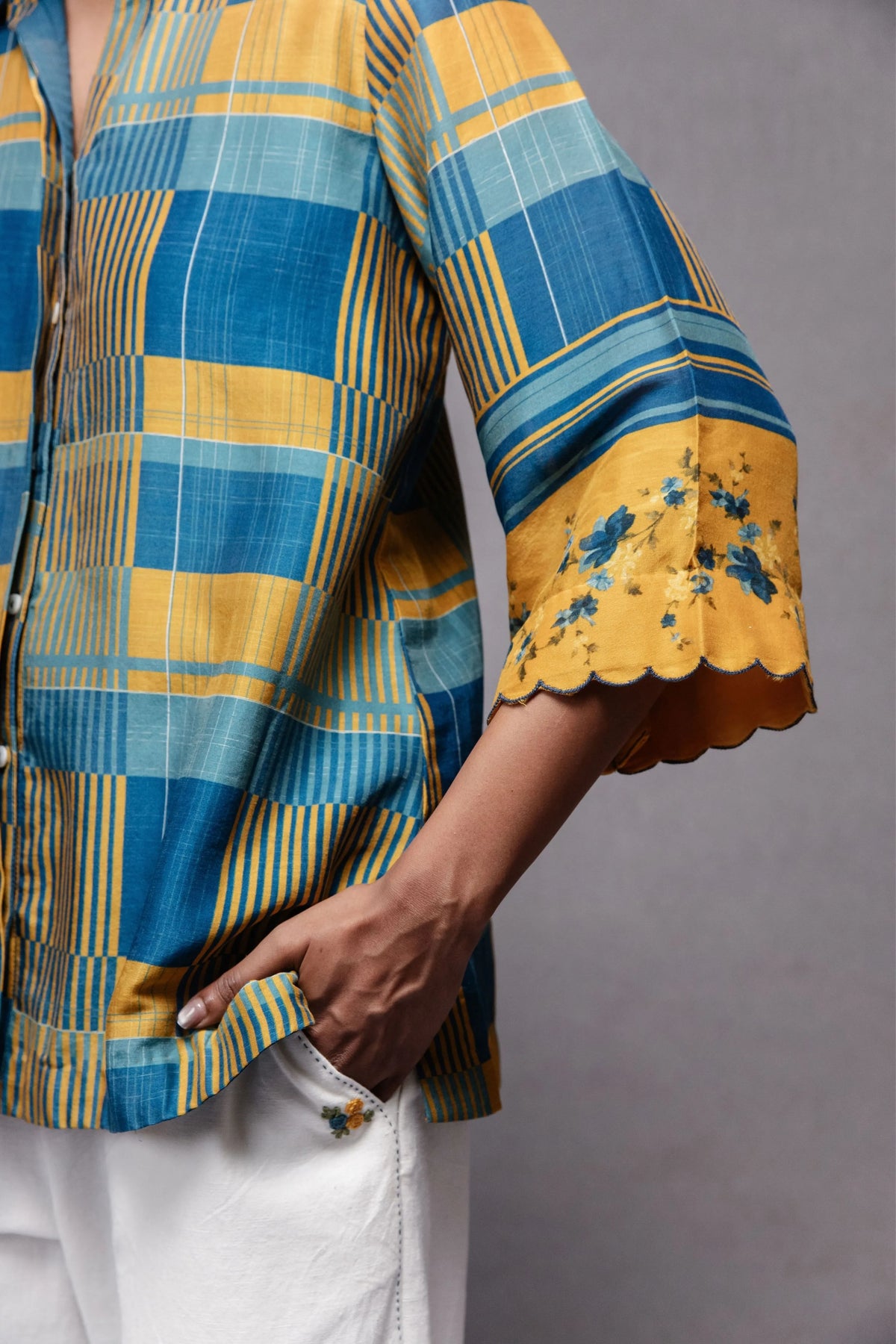 Raha Shirt In Blue Checks