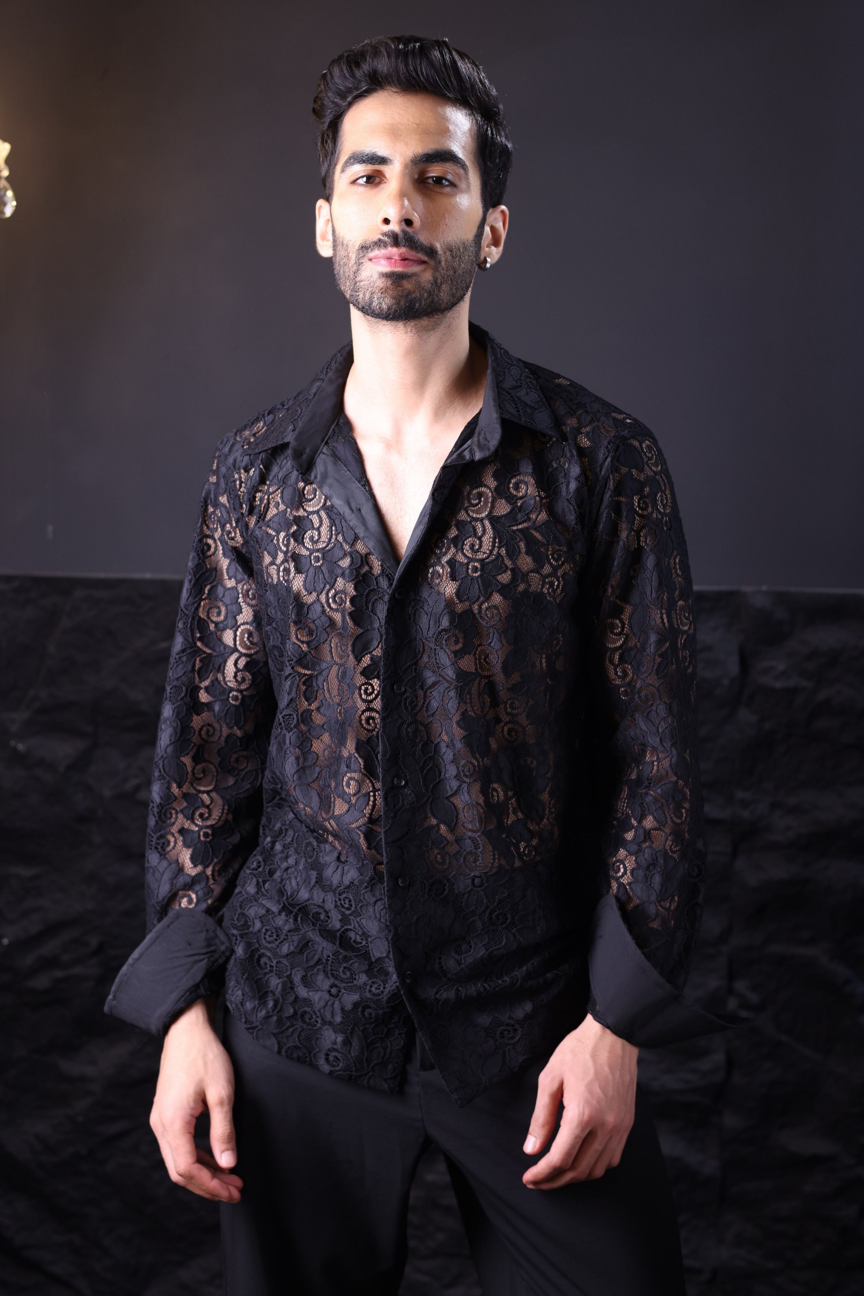 Black Crochet Shirt