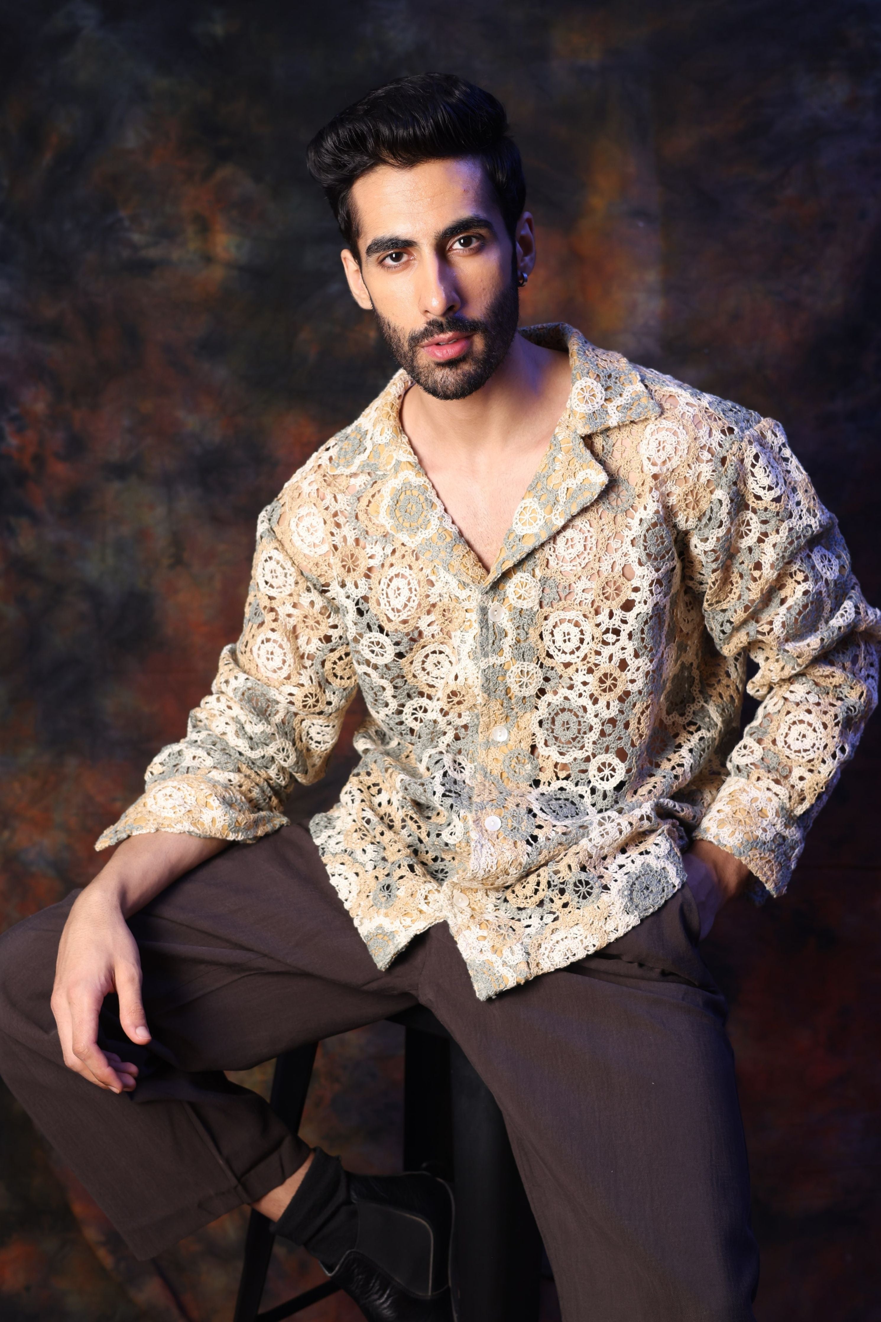 Cream Crochet Shirt