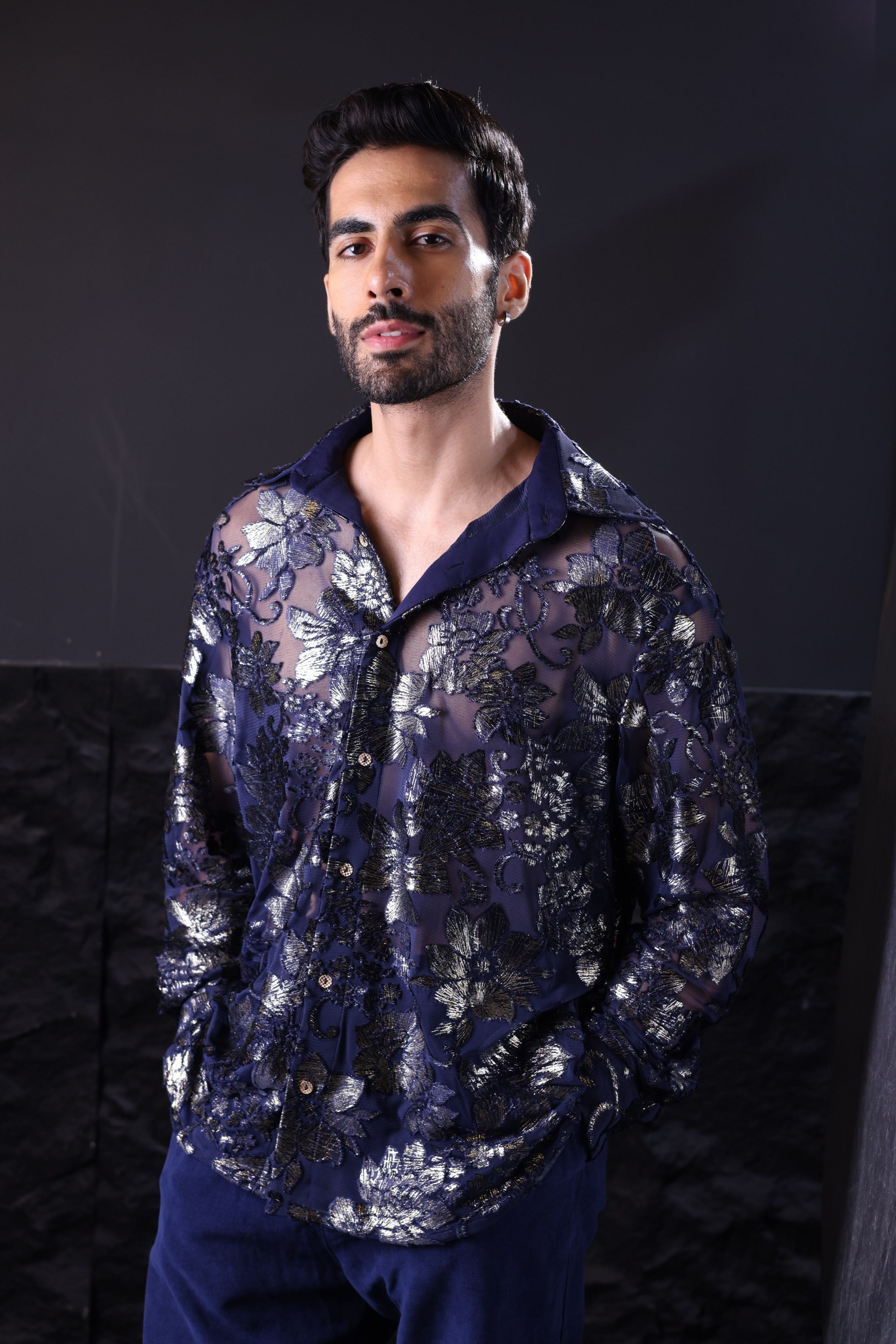 Blue Velevt Shirt