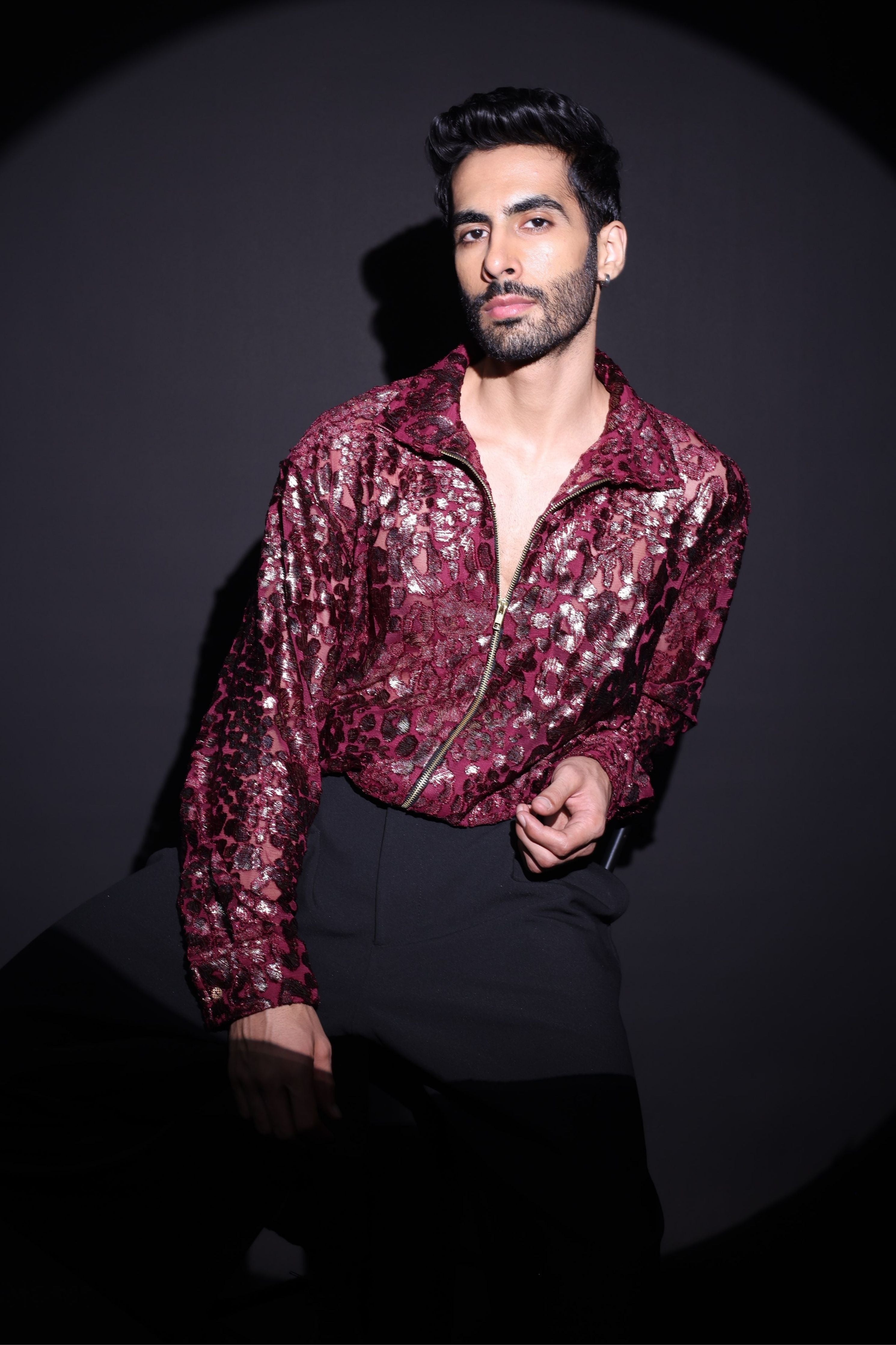 Maroon Velevt Shirt