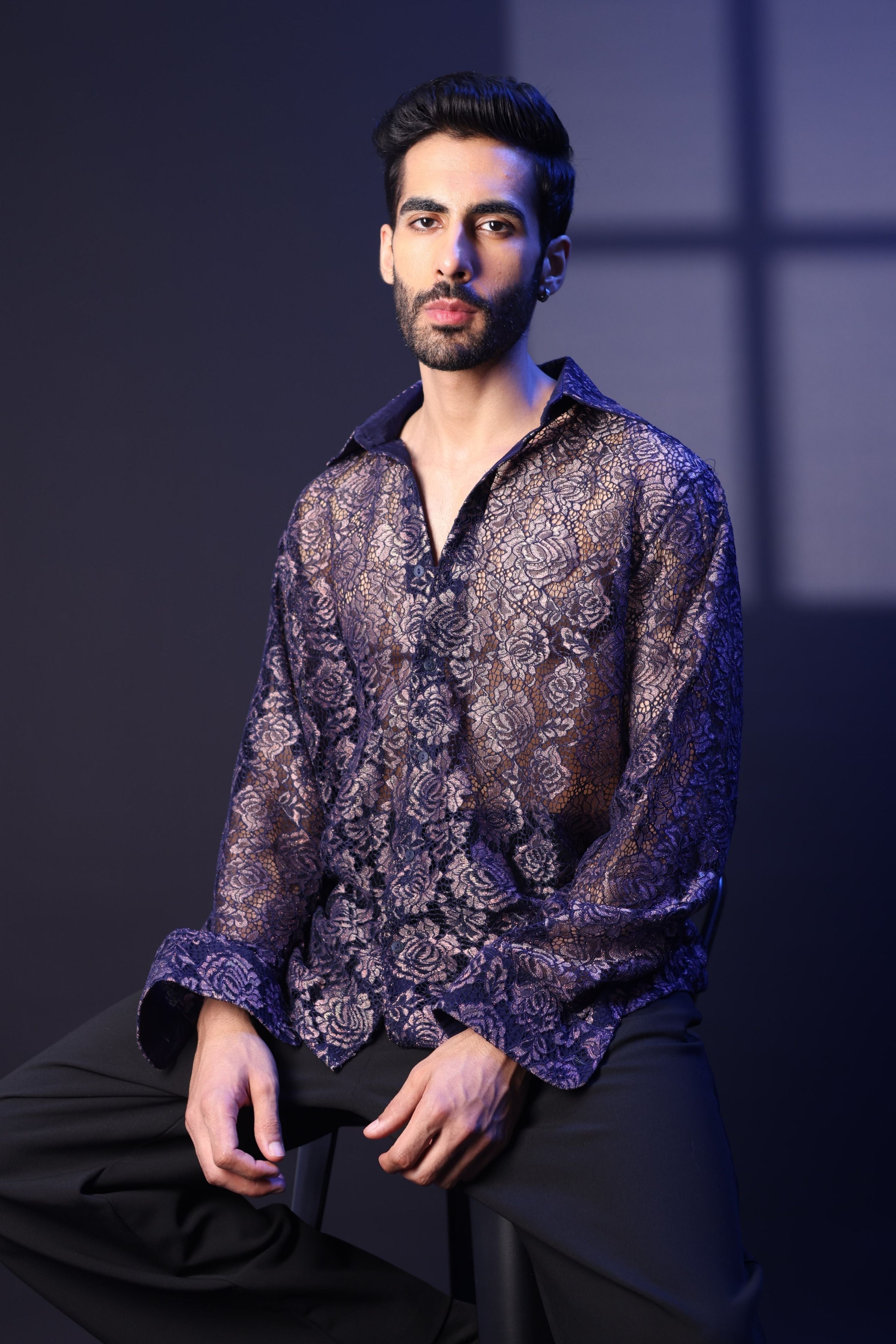 Blue Net Shirt