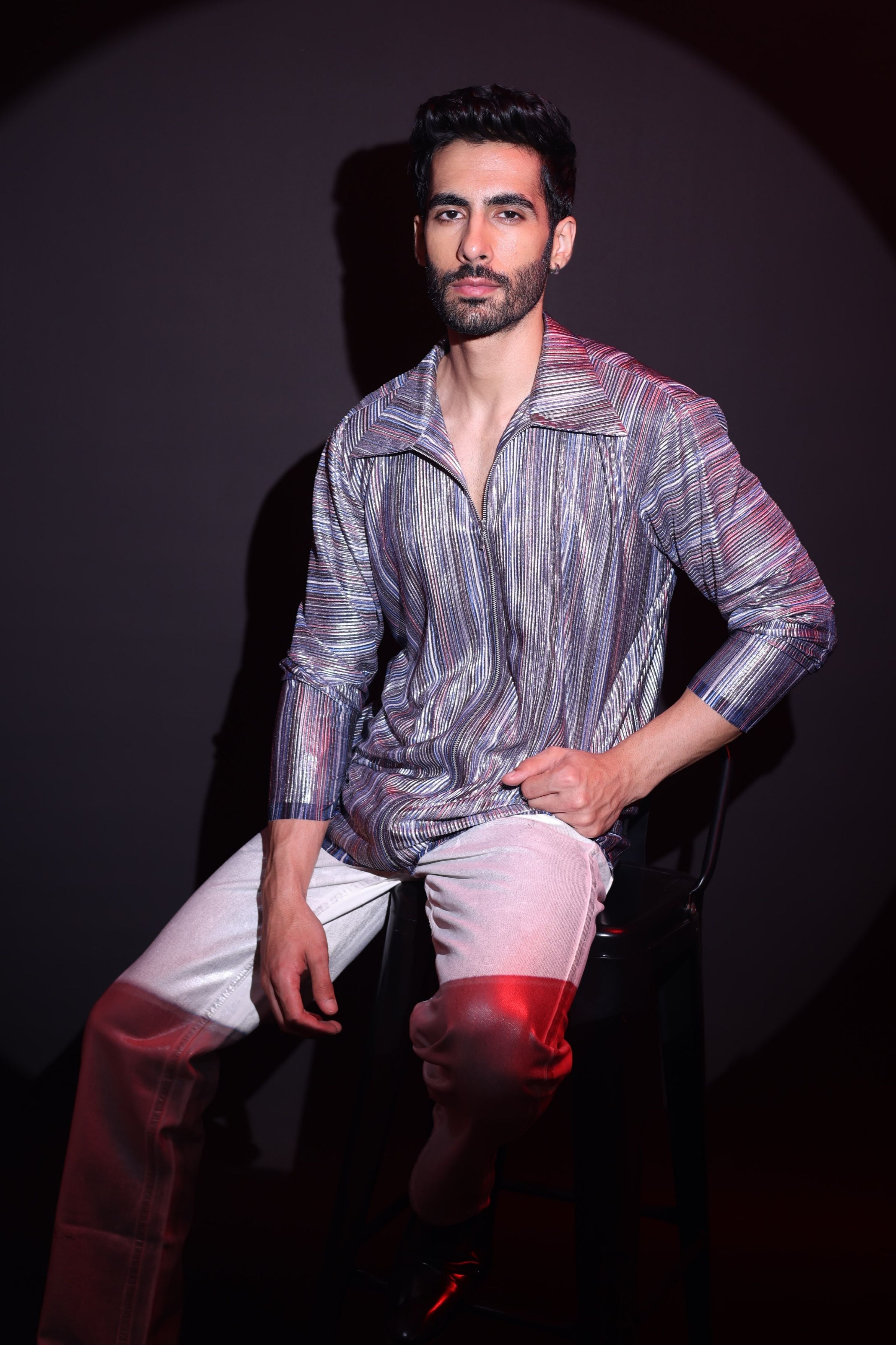 Blue Satin Shirt