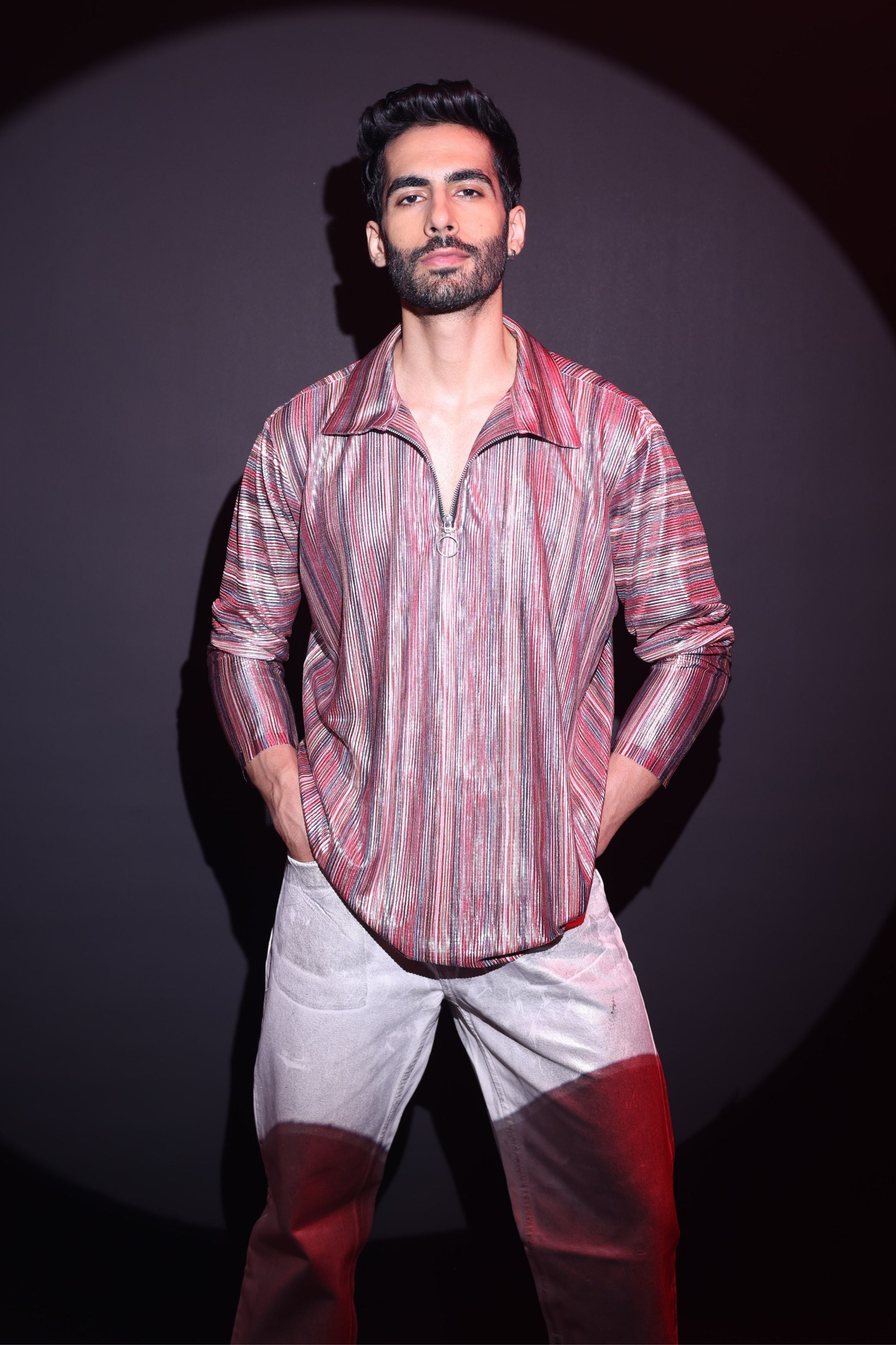 Marron Satin Shirt