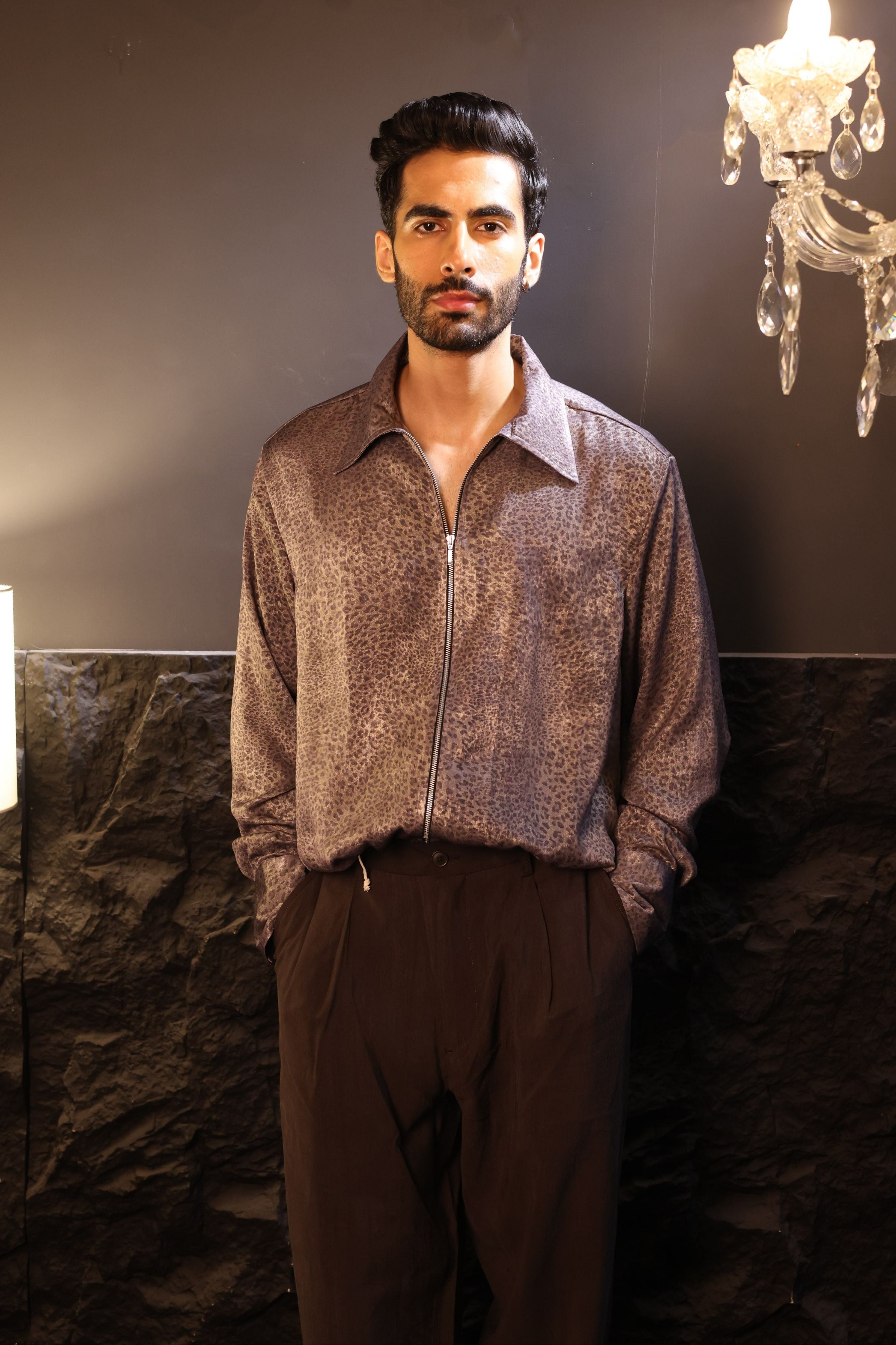 Grey Satin Shirt