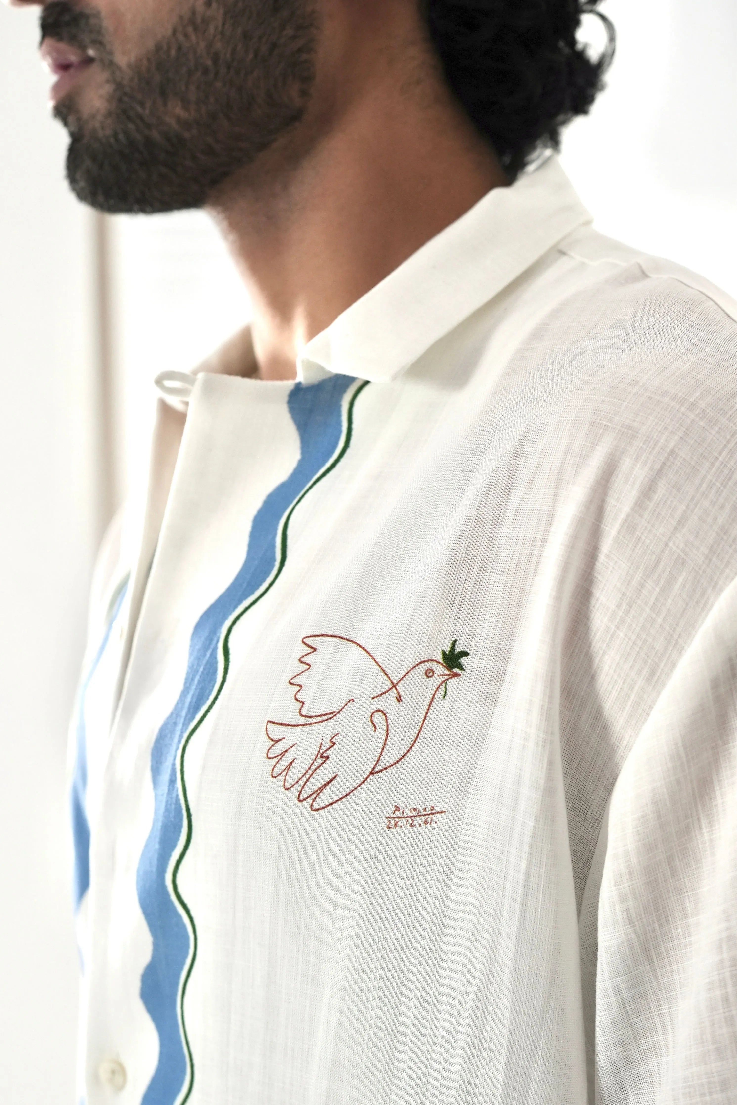 White Antibes Cuban Collar Shirt