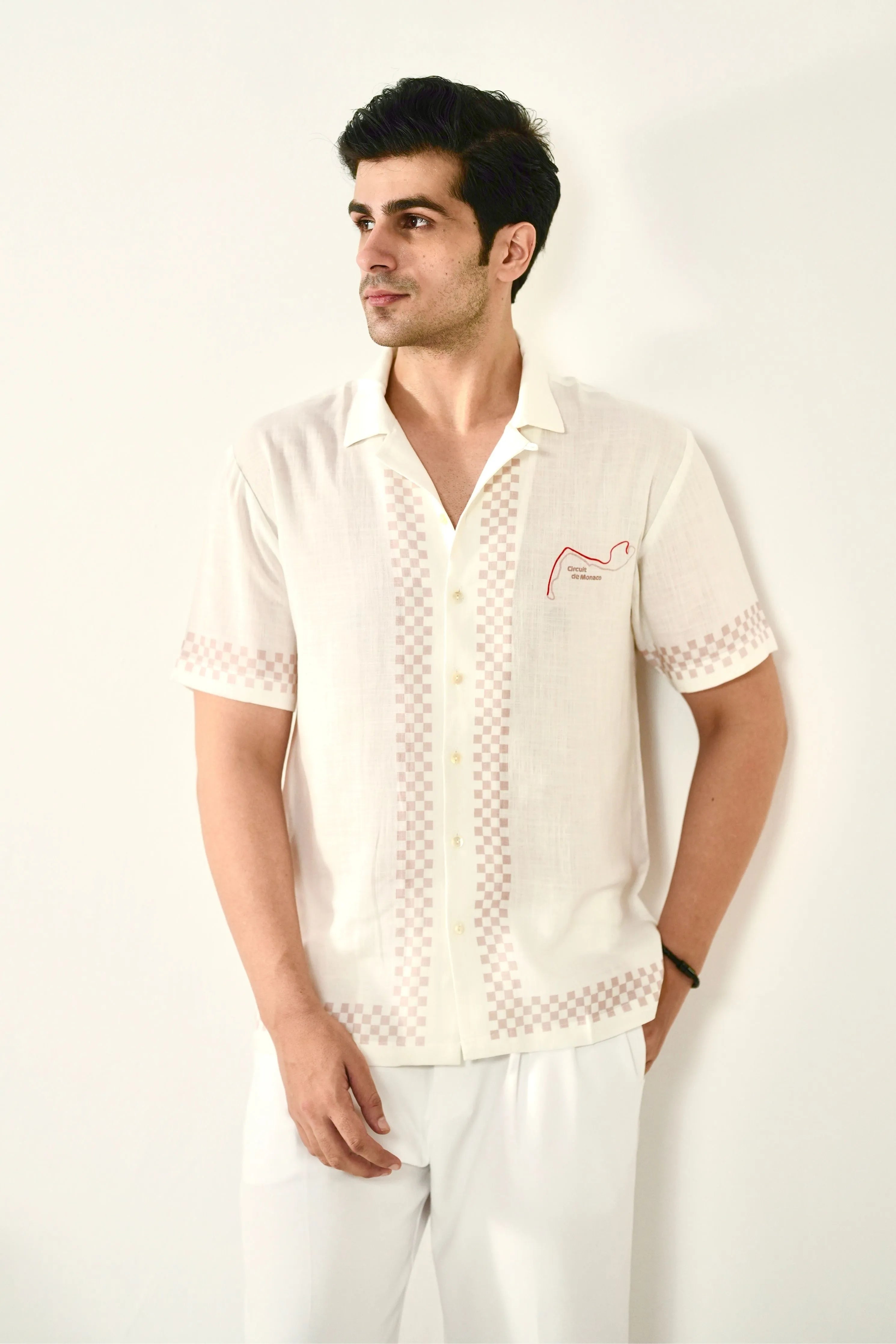 White Monaco Cuban Collar Shirt