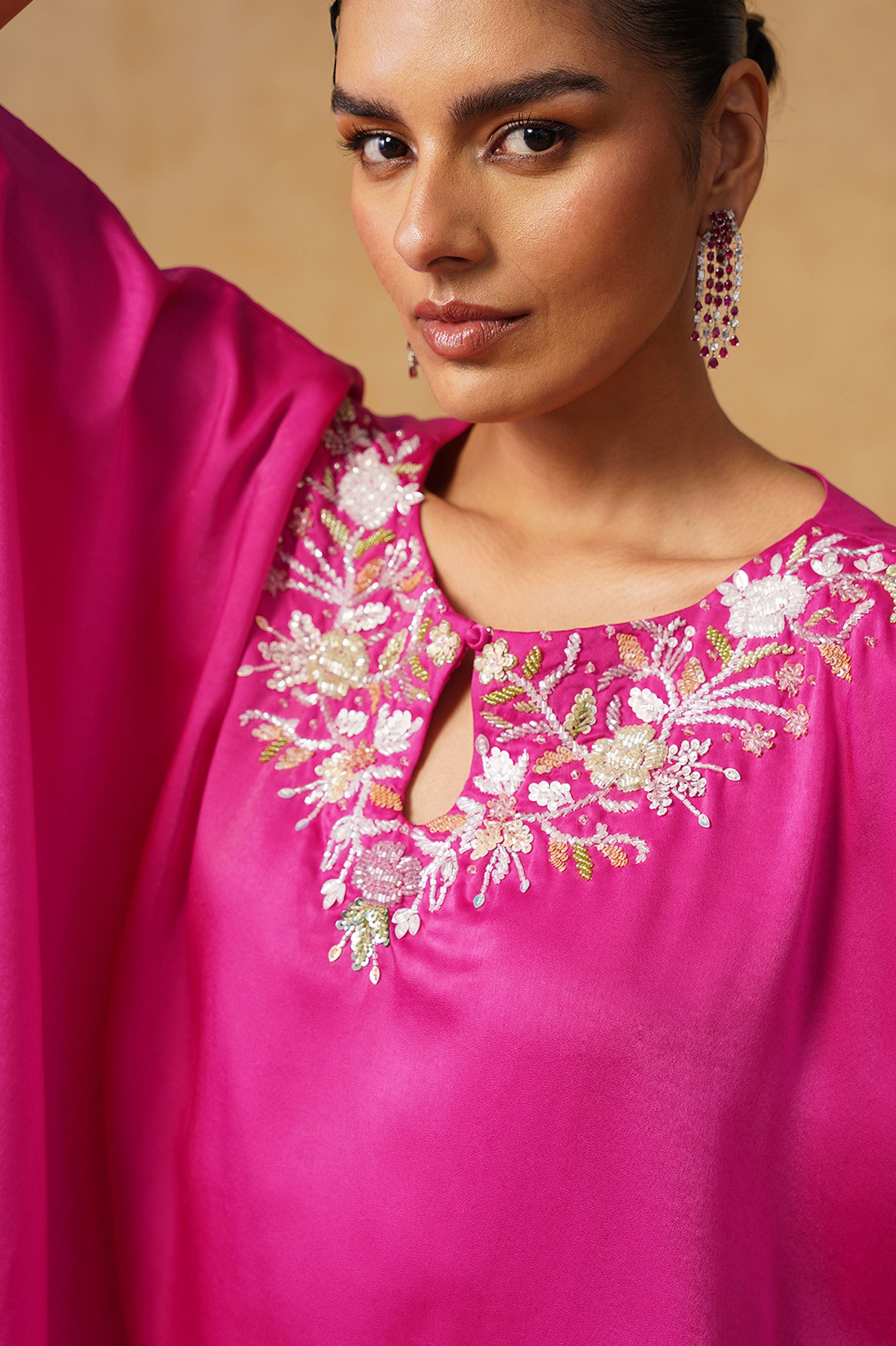 Amara Fuschia Kaftan Co-ord Set