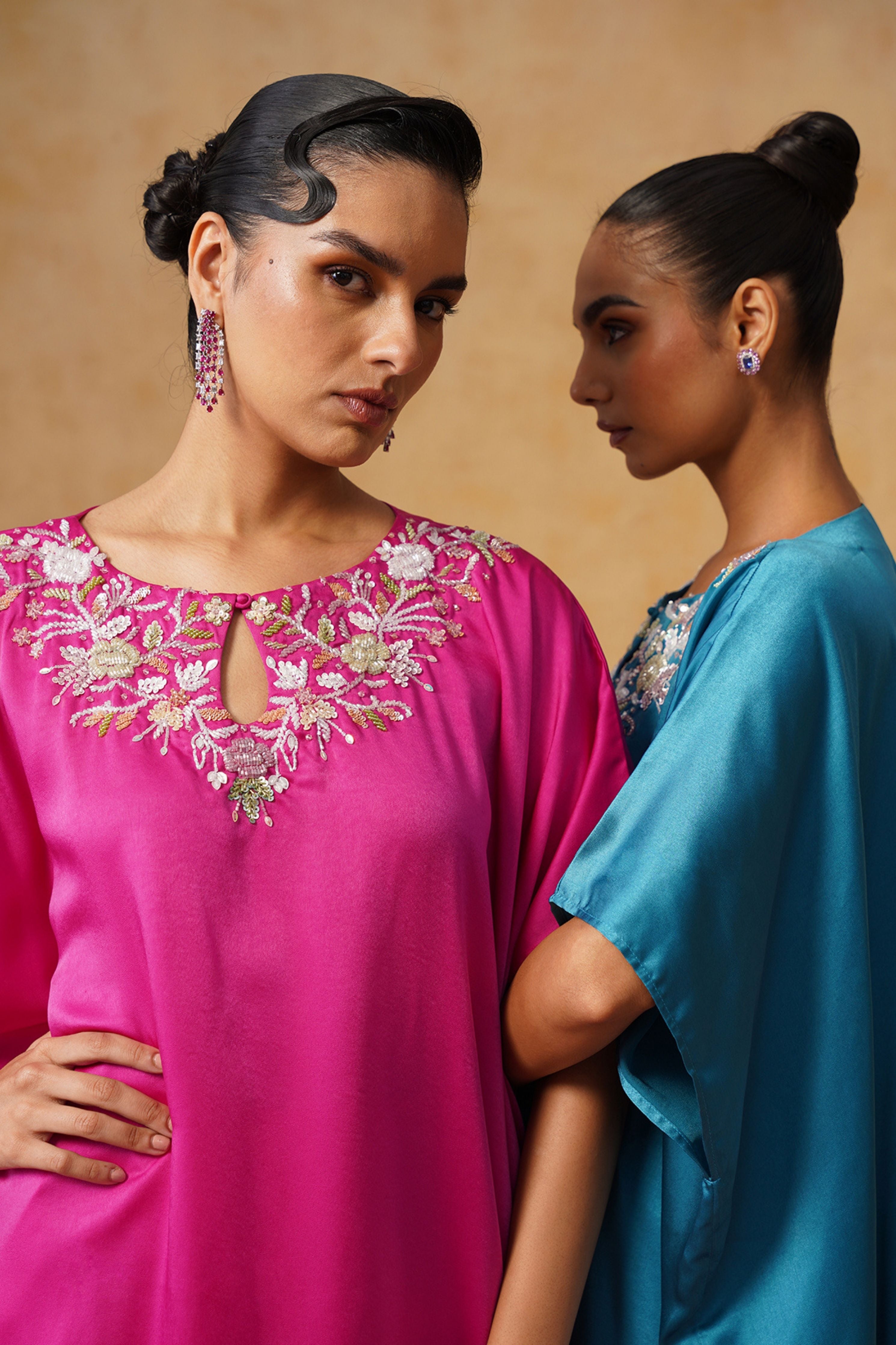 Amara Teal Kaftan Co-ord Set