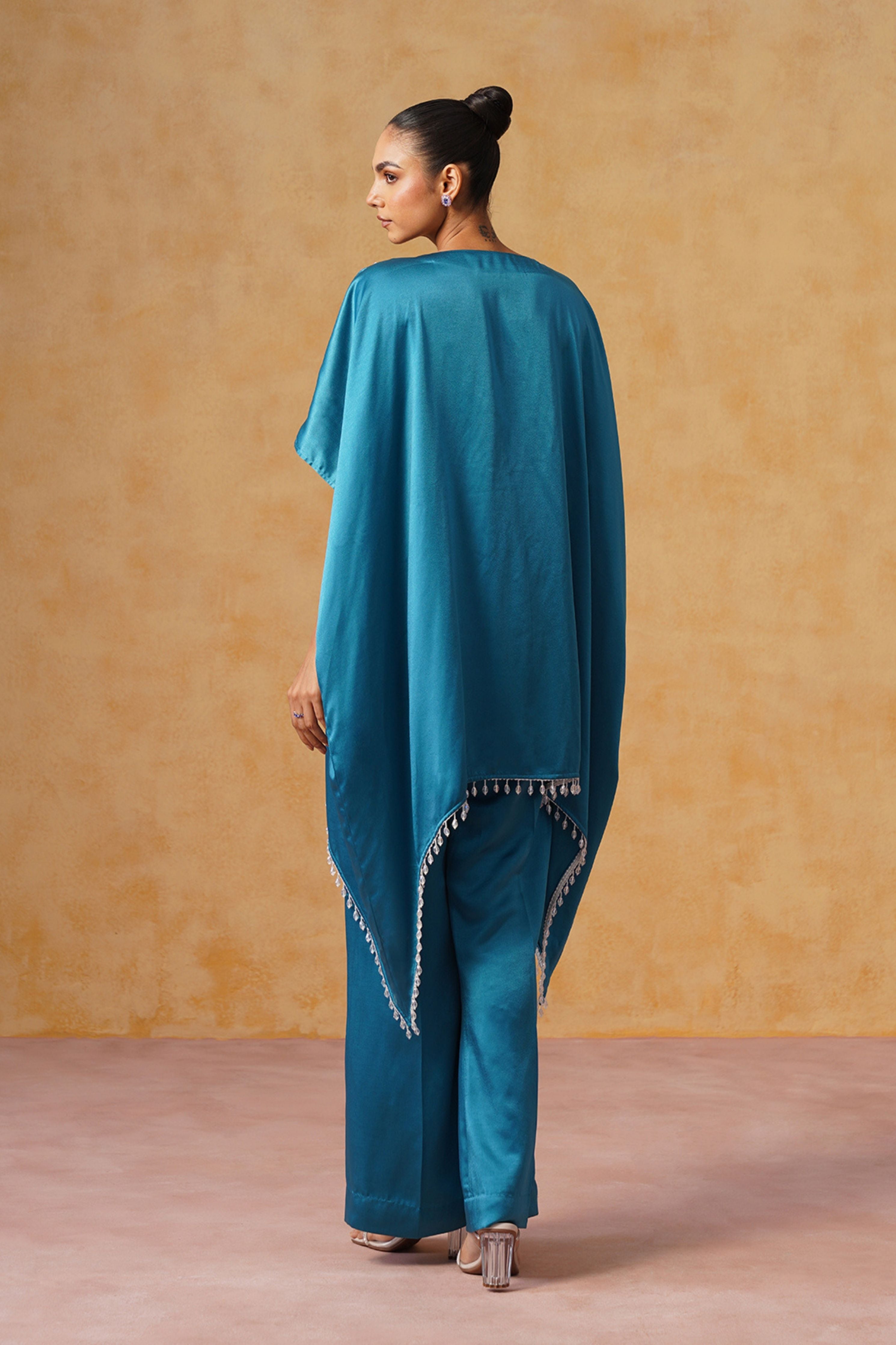 Amara Teal Kaftan Co-ord Set