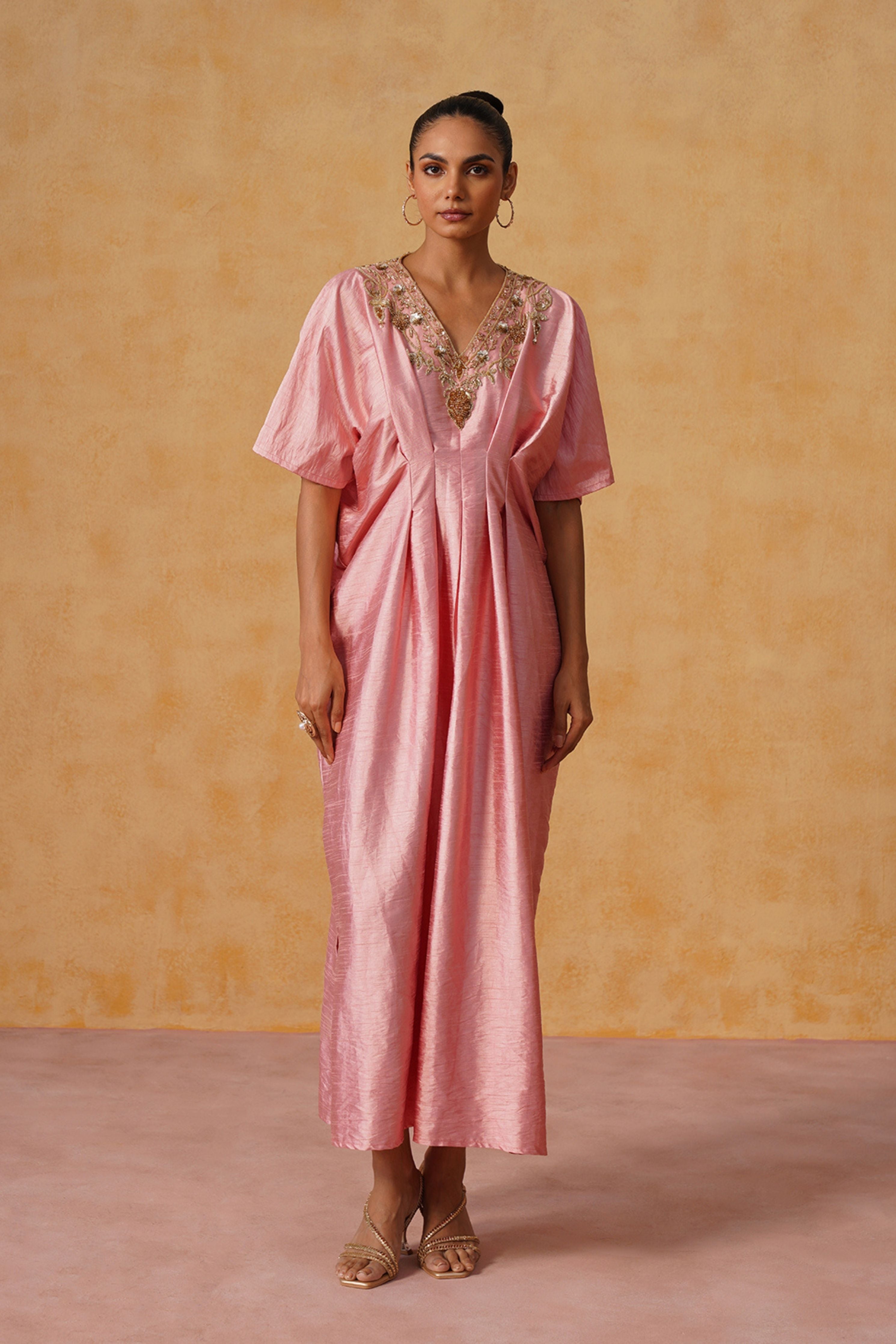 Reva Baby Pink Kaftan Dress