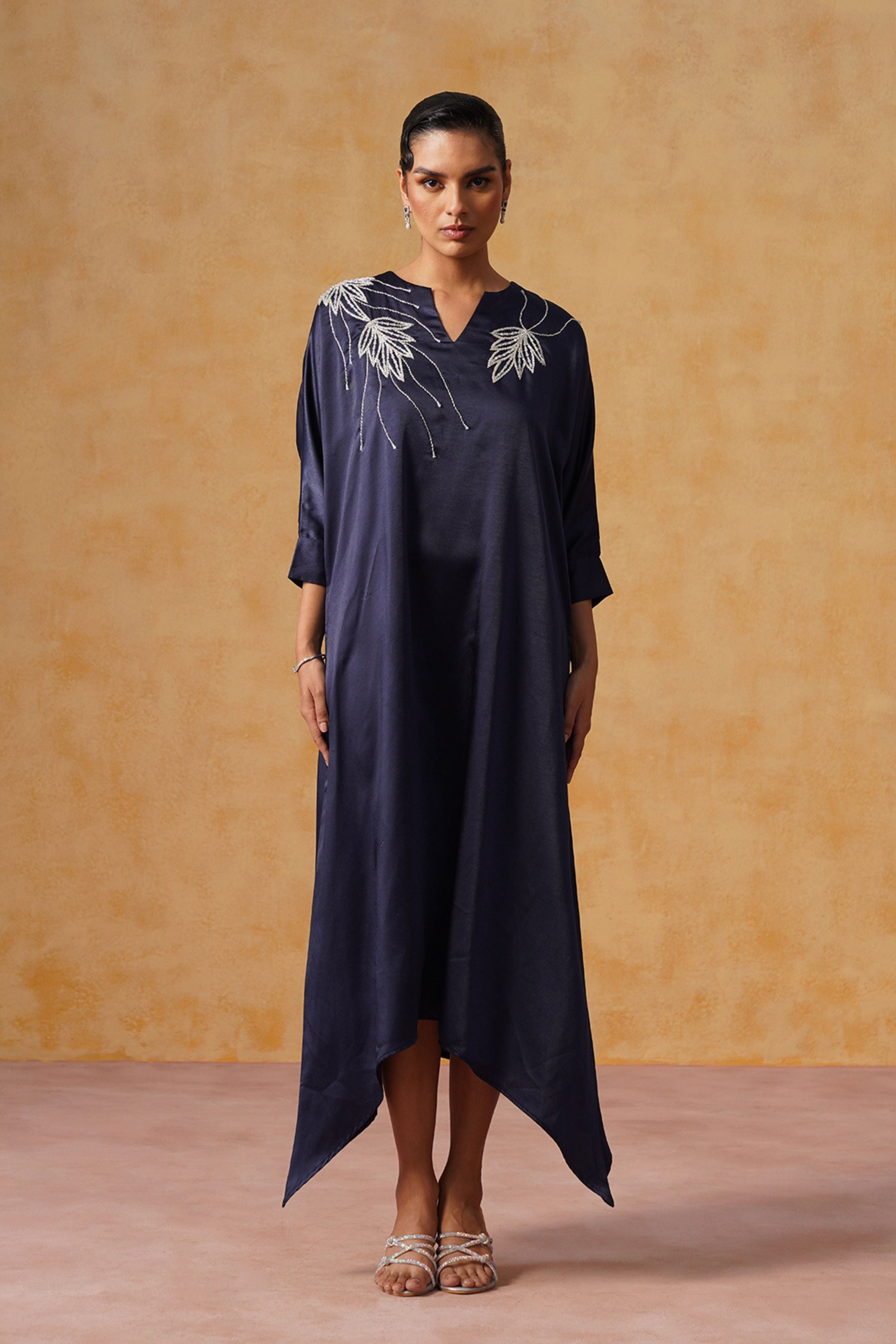 Zara Navy Kaftan Dress